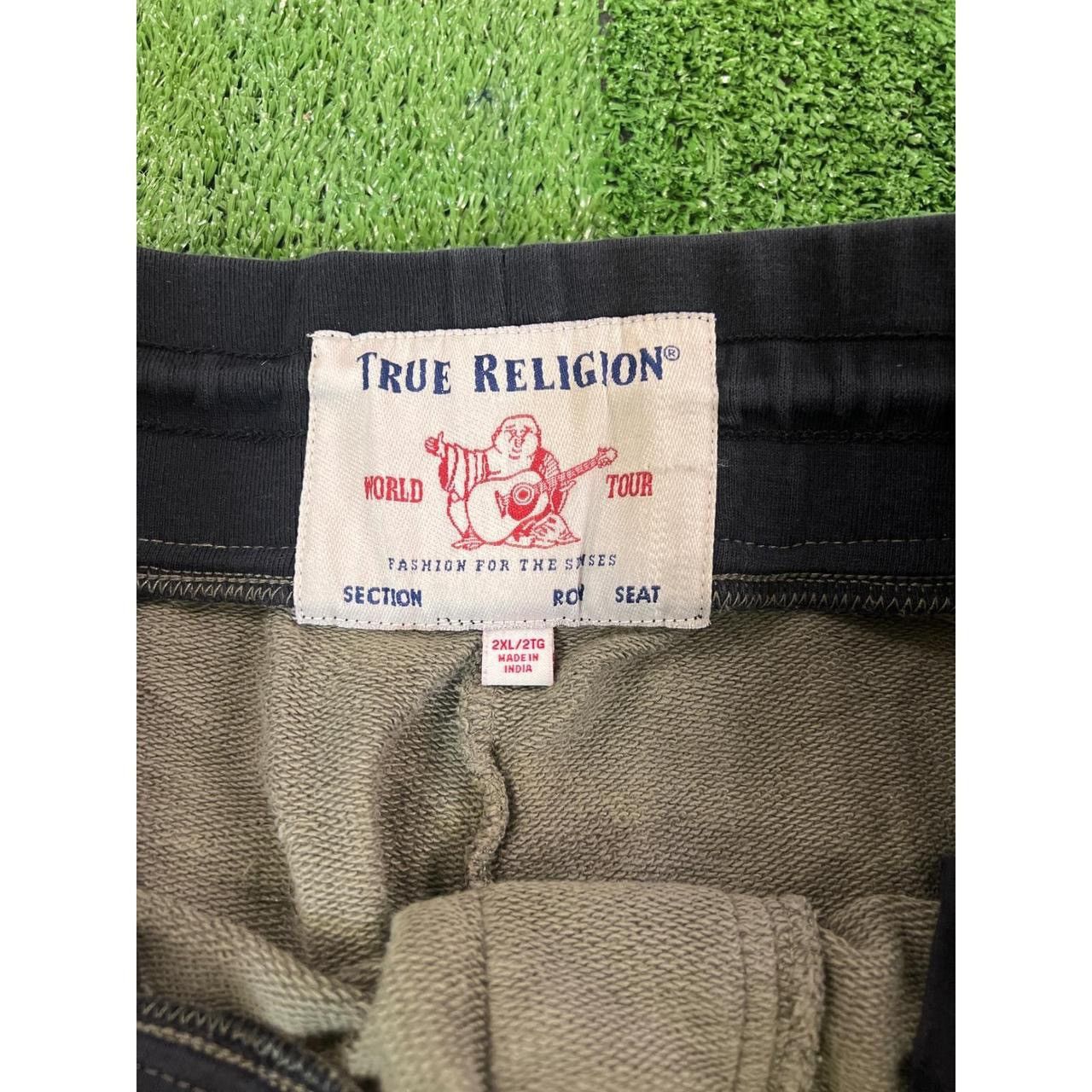 True Religion True Religion Mens 2XL Khaki Green Logo Side Stripe Joggers Size US 36 / EU 52 - 3 Thumbnail