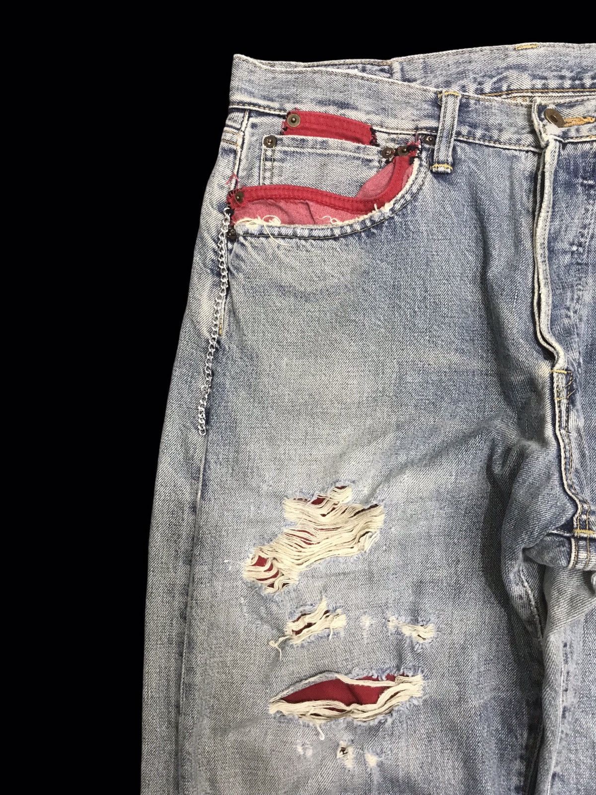 Edwin 💥BAGGY💥VINTAGE EDWIN DSTRESSD WIDE BAGGY CUSTOM DENIM F327 Size US 33 - 4 Thumbnail