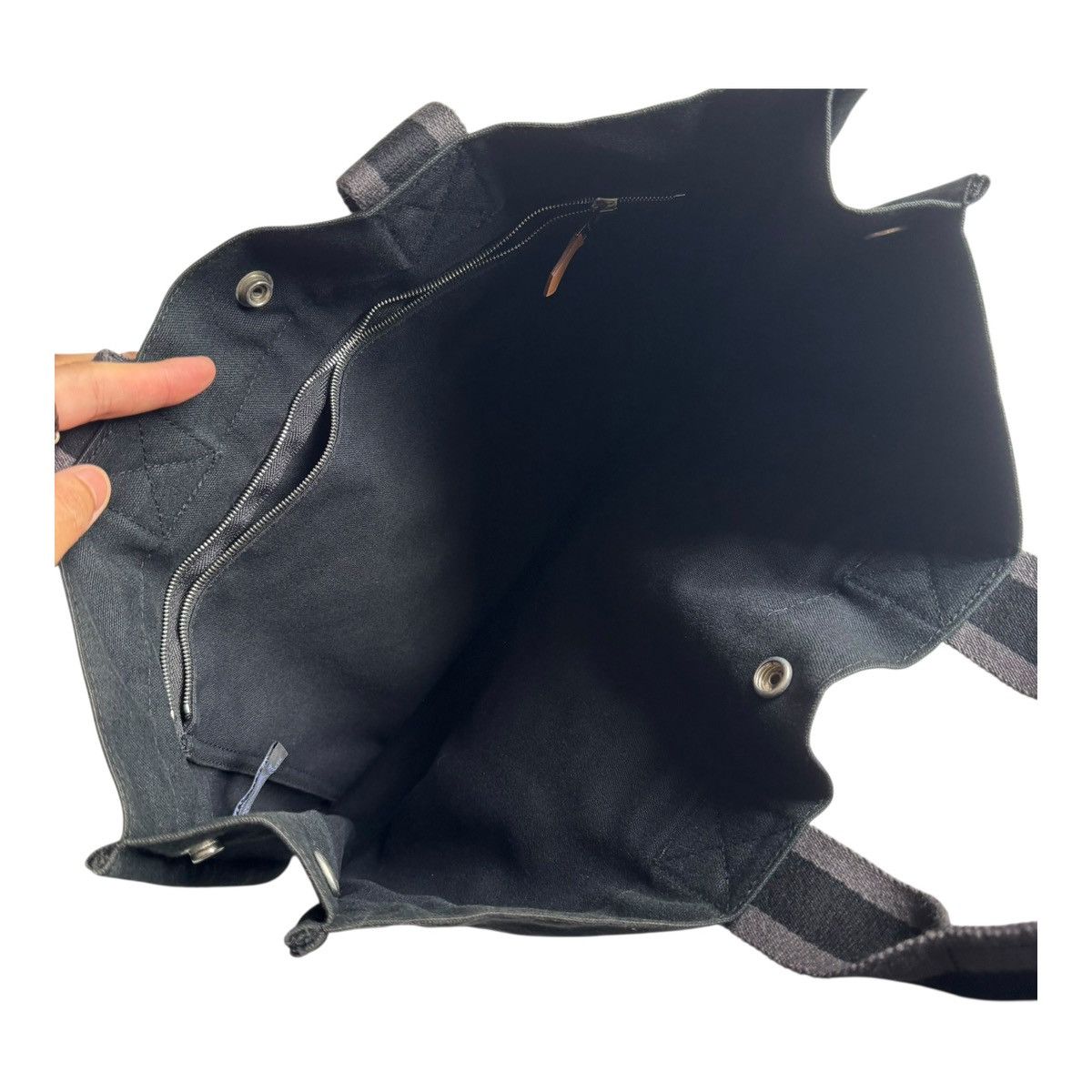 Hermes HERMES Fourre ToutMM Handbag Tote Bag black Cotton canvas Size ONE SIZE - 7 Thumbnail