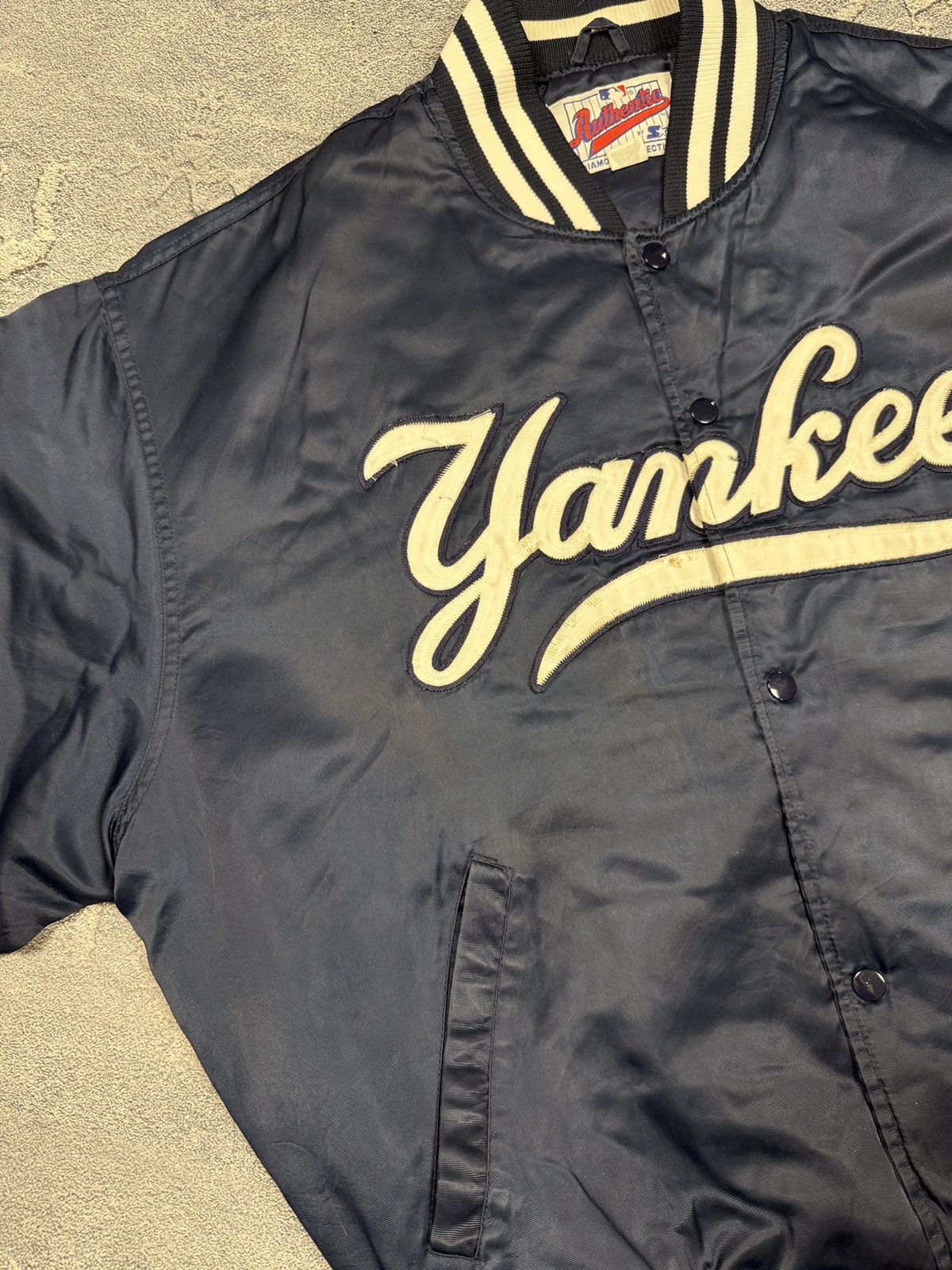 Majestic × Vintage Vintage 90’s Majestic New York Yankees Bomber Jacket Size US XL / EU 56 / 4 - 4 Thumbnail