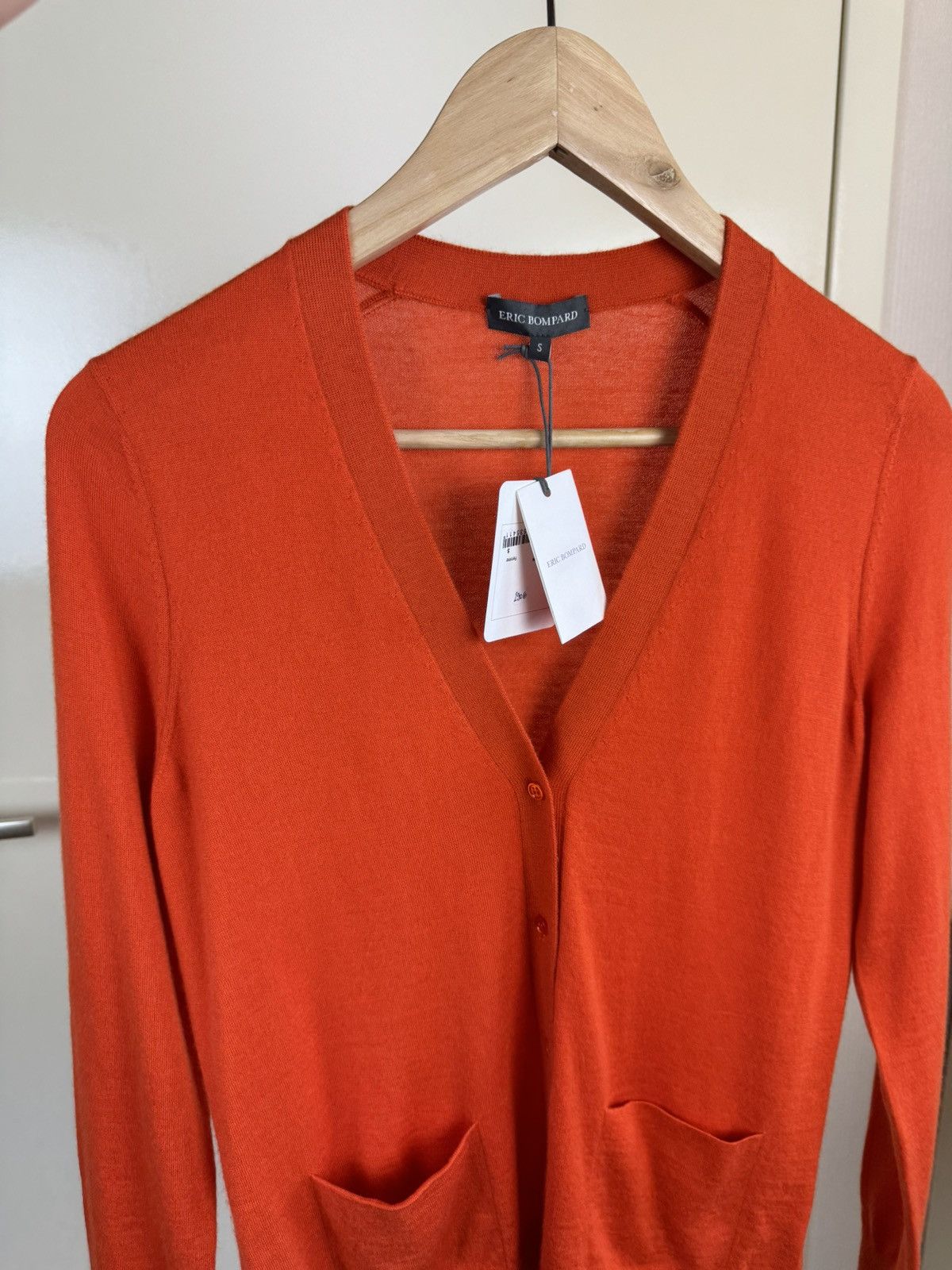 Bompard ERIC BOMPARD Cashmere red orange cardigan sweater loro piana Size S / US 4 / IT 40 - 9 Thumbnail