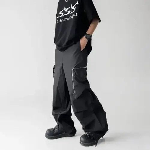 Japanese Brand × Vintage Baggy Cargo Pants Straight Casual Harajuku Y2K Style Pockets Size US 34 / EU 50 - 4 Thumbnail