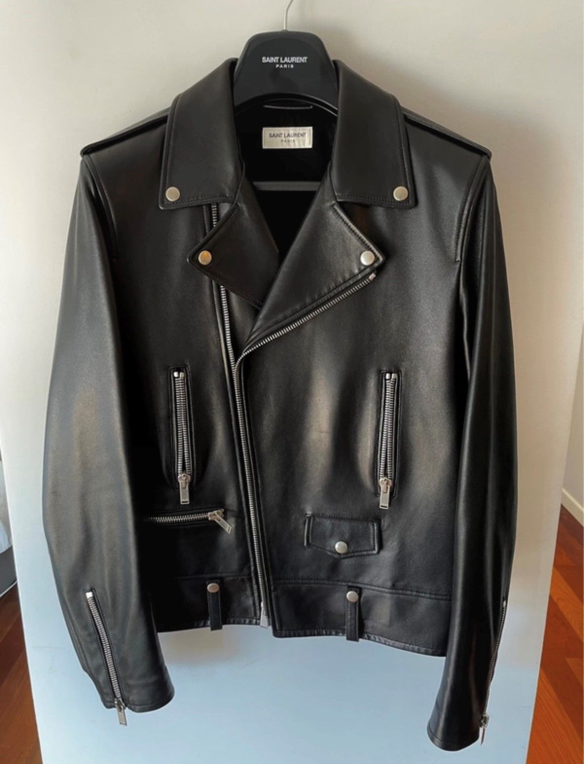 Saint Laurent Paris Hedi Slimane x Saint Laurent Biker Leather Jacket ...