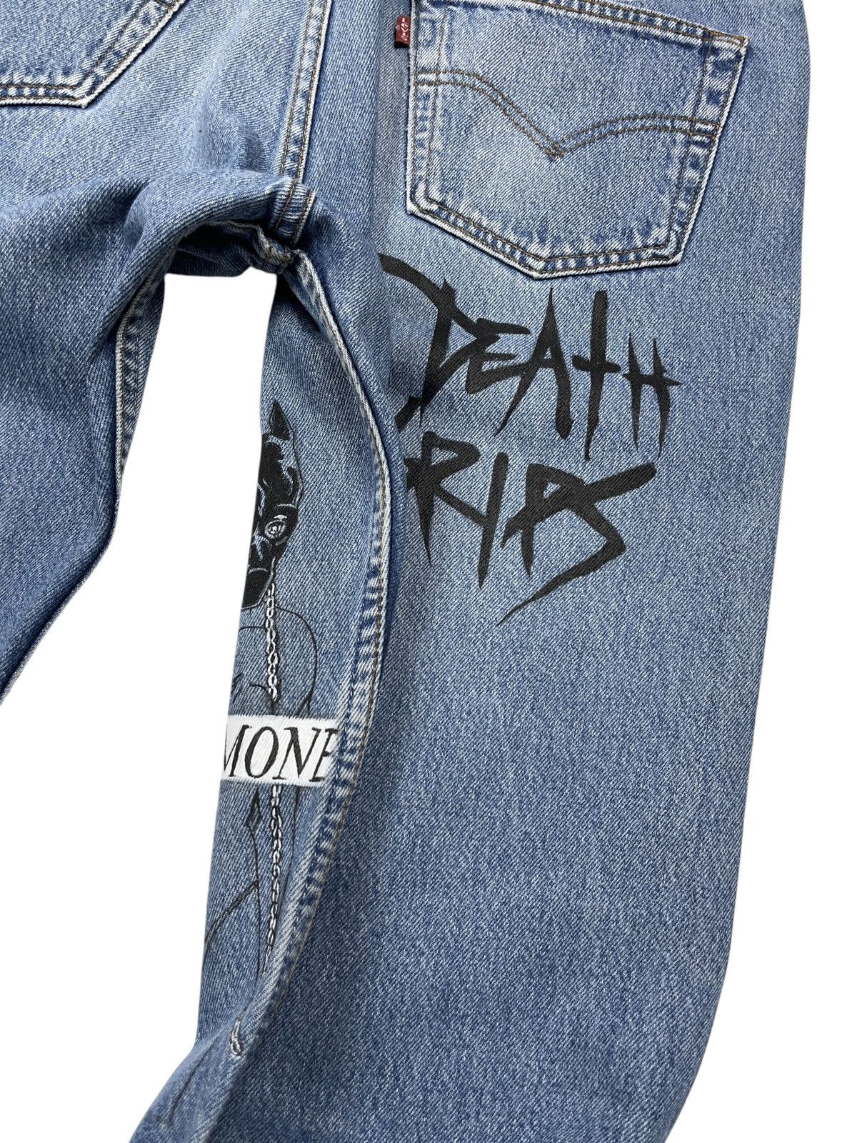 Death Grips Death Grips Custom Made Jeans On Vintage Levi’s 501 Size US 36 / EU 52 - 19 Thumbnail