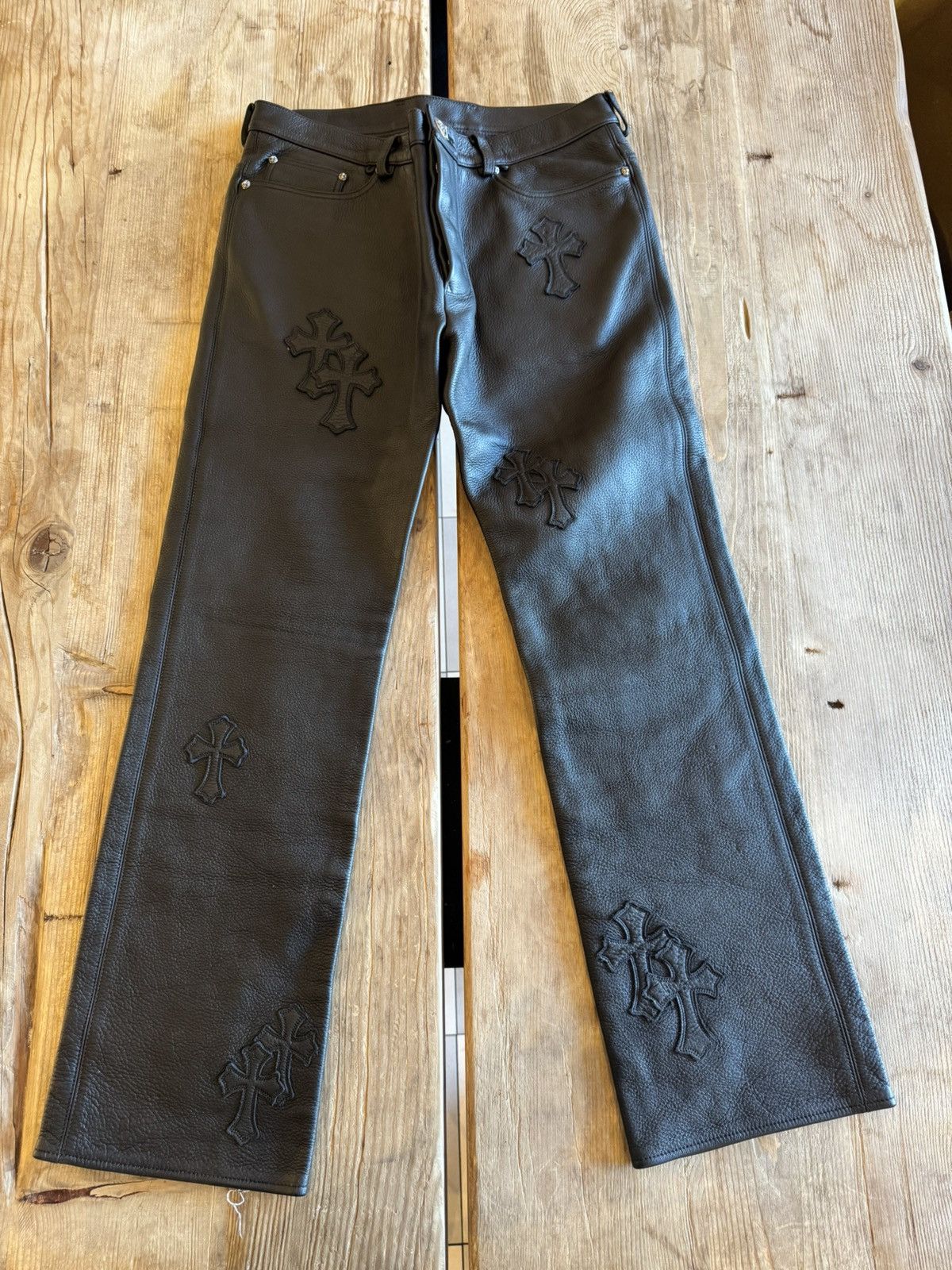 Chrome Hearts Chrome Hearts leather pants Size US 33 - 1 Thumbnail