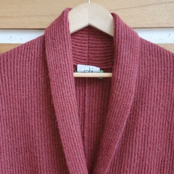 Designer CAbi Love Carol Rosewood Knitted Button Collared SS Sweater Size S / US 4 / IT 40 - 4 Thumbnail