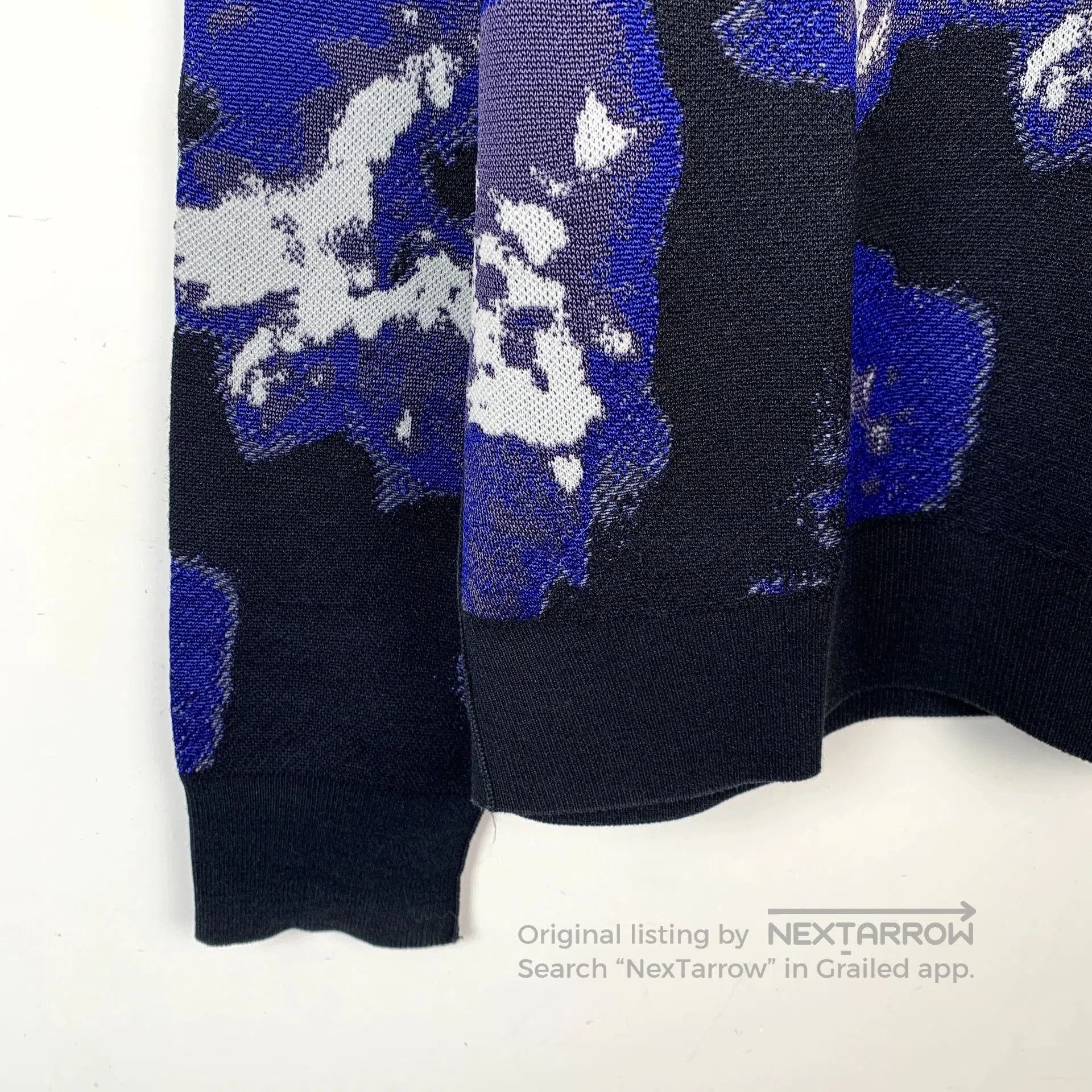 Dior blue black tie-dye knit sweater. Size US M / EU 48-50 / 2 - 4 Thumbnail