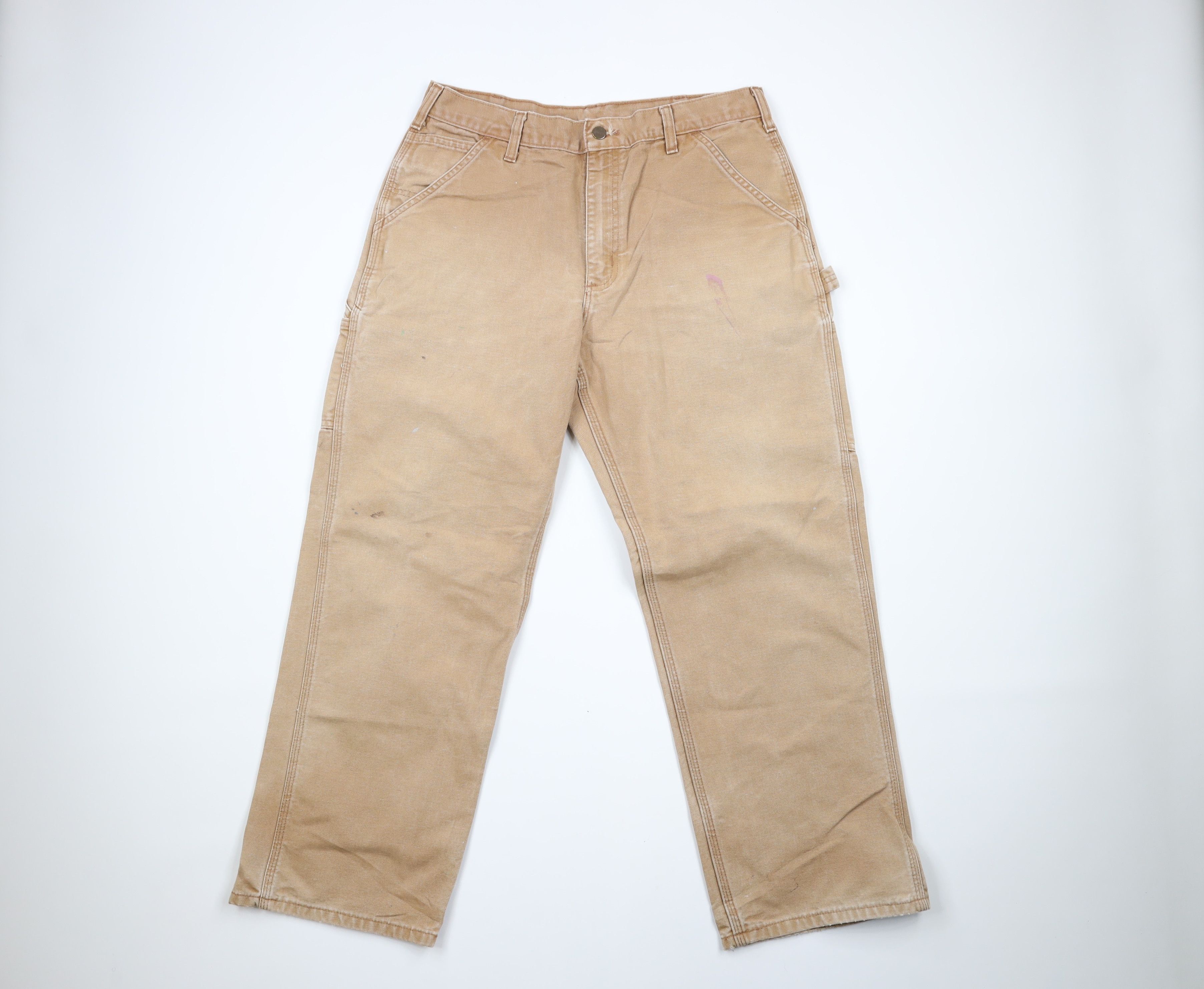 Vintage 90s Carhartt Spell Out Wide Leg Dungaree Pants USA