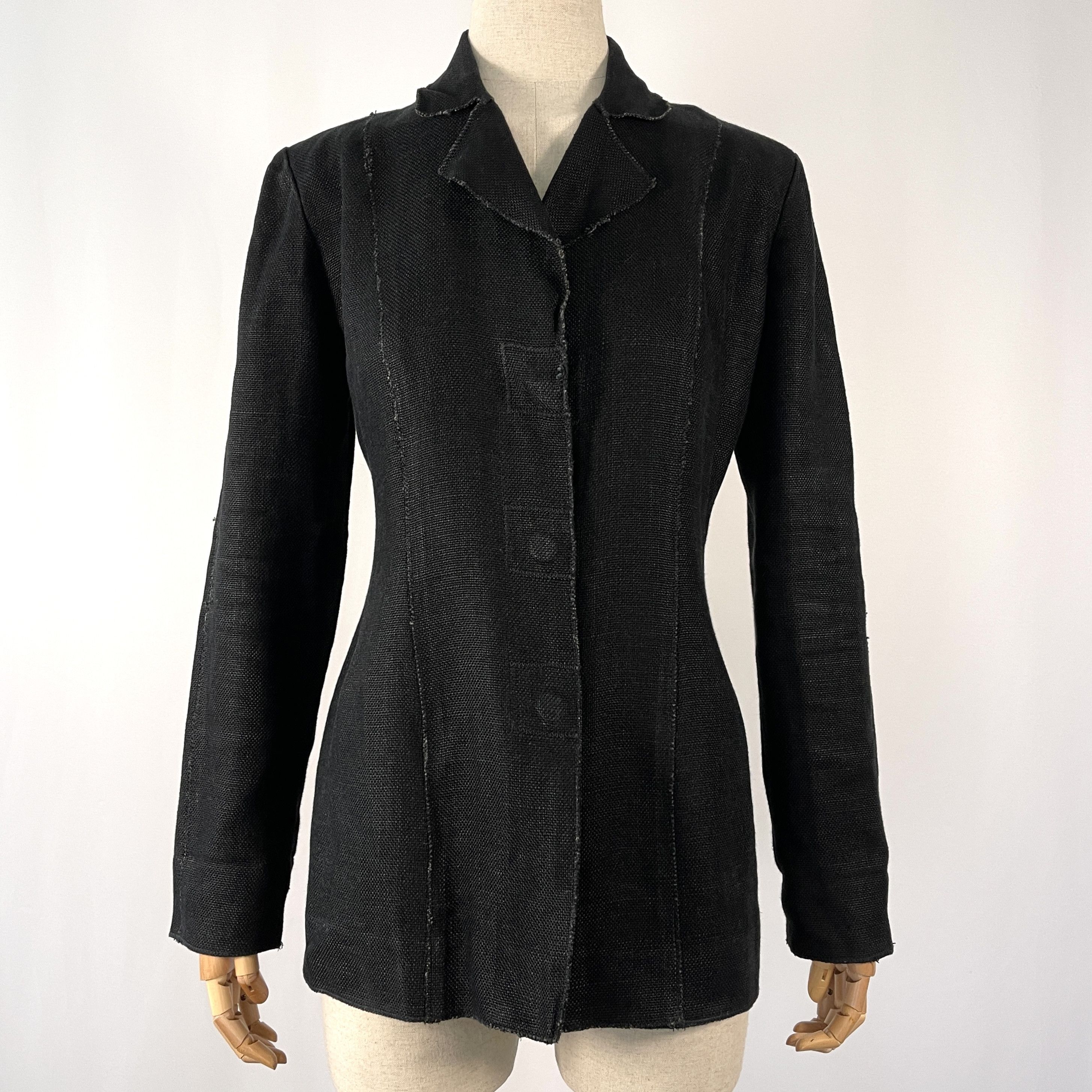 Balmain BALMAIN Black Linen Women's Blazer size 46 IT Size L / US 10 / IT 46 - 1 Thumbnail