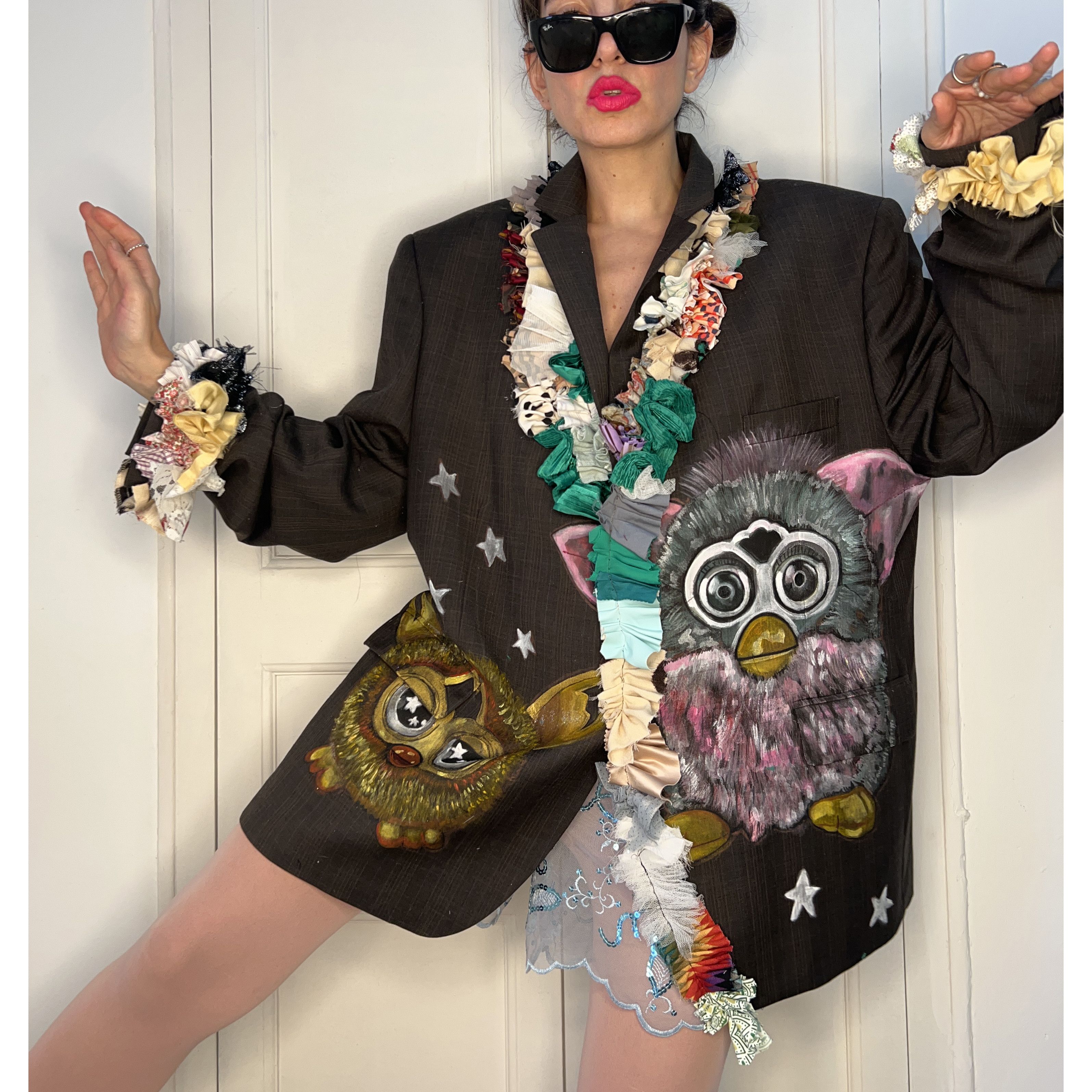 Custommade Hand Painted 90s Nostalgia Toy Art Blazer Size 4XL / US 24-26 - 4 Thumbnail