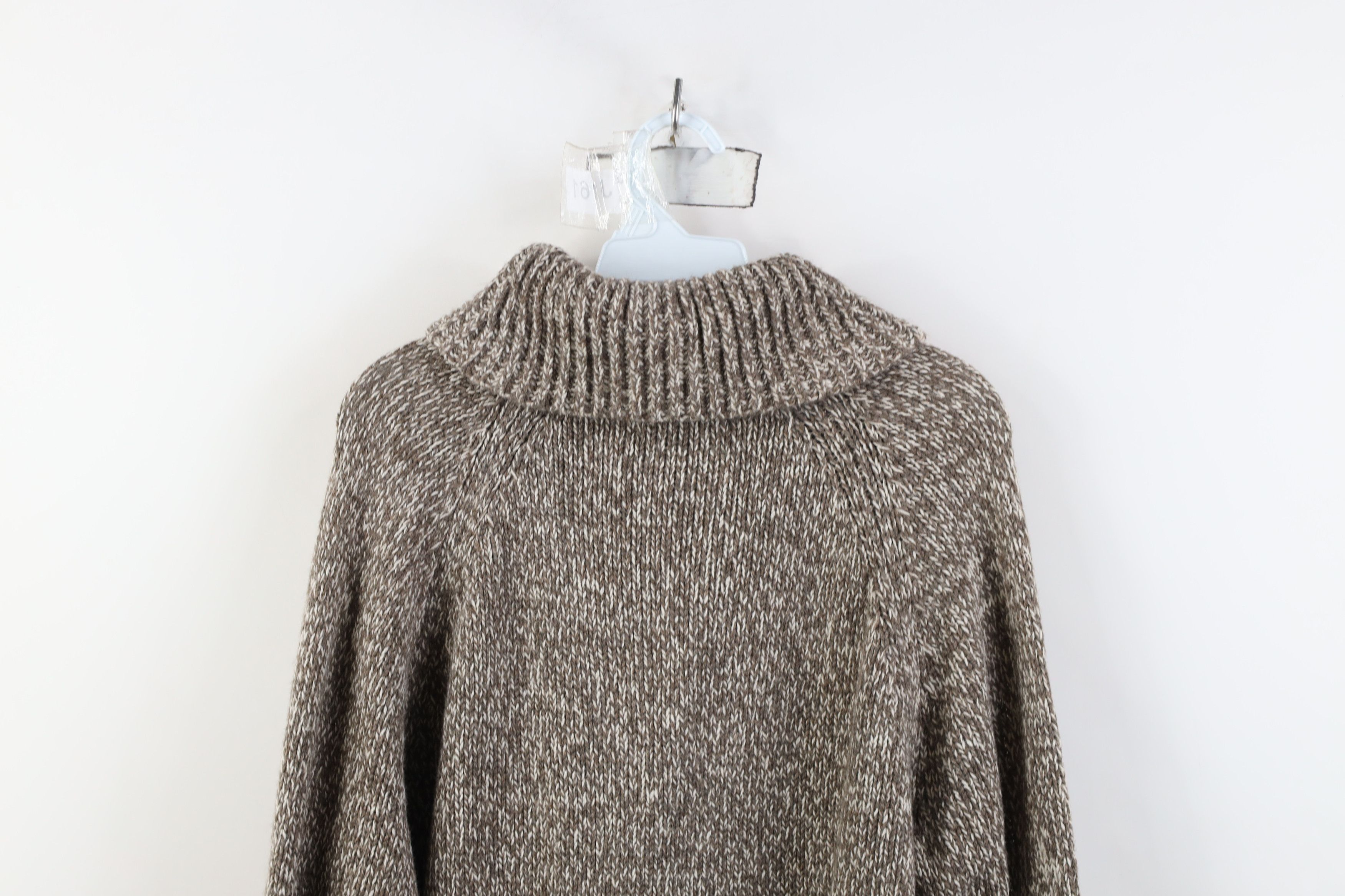 Eddie Bauer Deadstock Vintage Y2K Eddie Bauer Knit Shawl Sweater Brown Size US L / EU 52-54 / 3 - 13 Thumbnail
