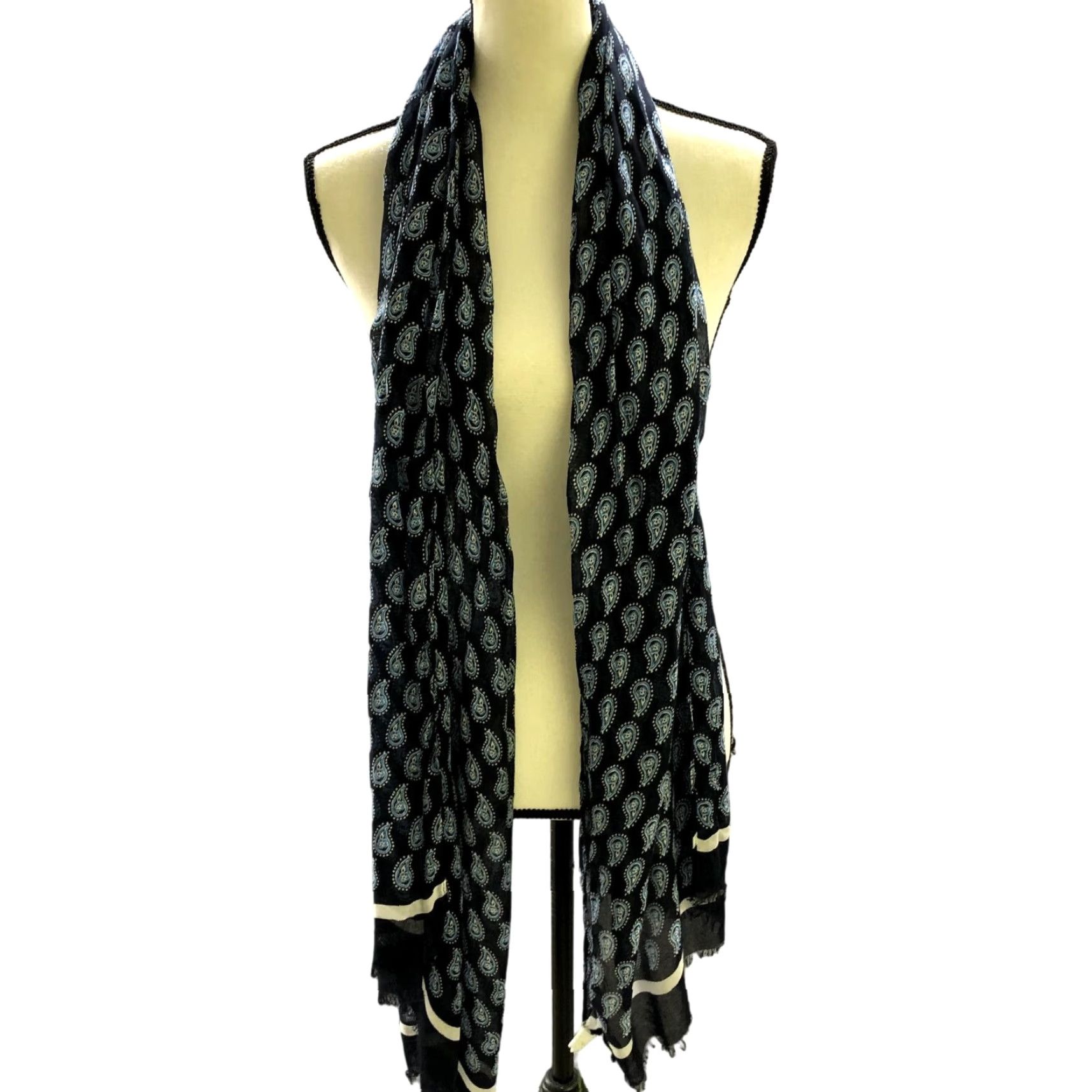 Vera Bradley Vera Bradley Scarf - Paisley Rayon Soft Shawl, Lightweight Bohemian, Blue, Fringe, Women, One Size (NWT with Defects) Size ONE SIZE - 2 Thumbnail
