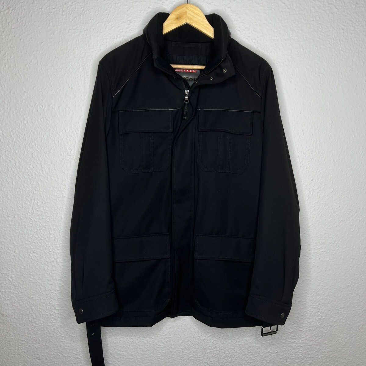 Prada Prada Milano Military Jacket Belted Coat Black Wool Designer Size US M / EU 48-50 / 2 - 7 Thumbnail