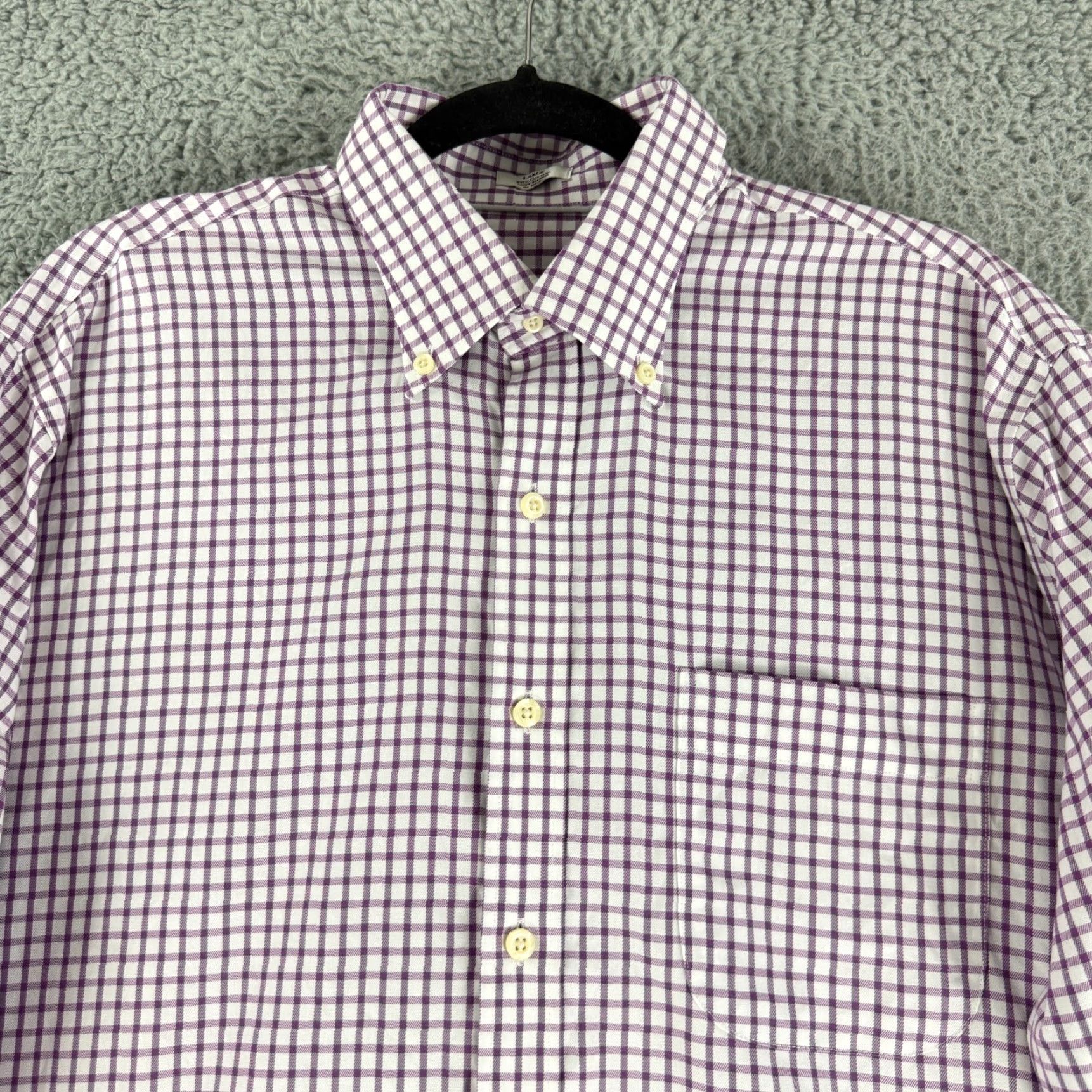 Peter Millar Peter Millar Button-Down Shirt Mens Large Purple Check Nanoluxe Easycare LS Size US L / EU 52-54 / 3 - 2 Thumbnail