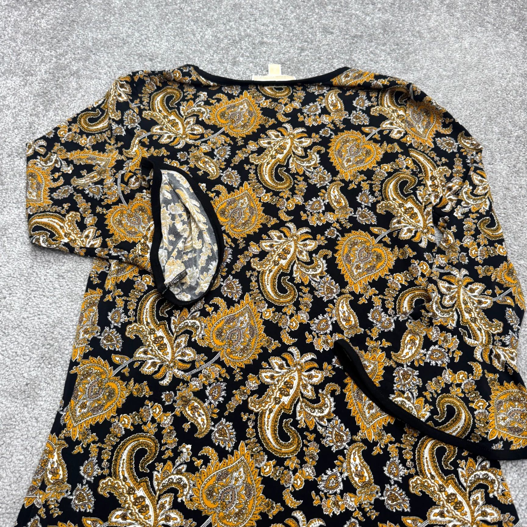 Michael Kors Michael Kors Paisley Bell Sleeve Tunic Mini Dress Womens M Black Gold NWOT Size M / US 6-8 / IT 42-44 - 3 Thumbnail