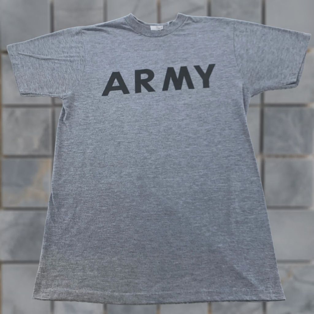 Vintage VINTAGE US Army Gray Physical Fitness T-Shirt Small UNICOR Men PT Tee Military Training Shirt Mens XS? Size US S / EU 44-46 / 1 - 1 Thumbnail