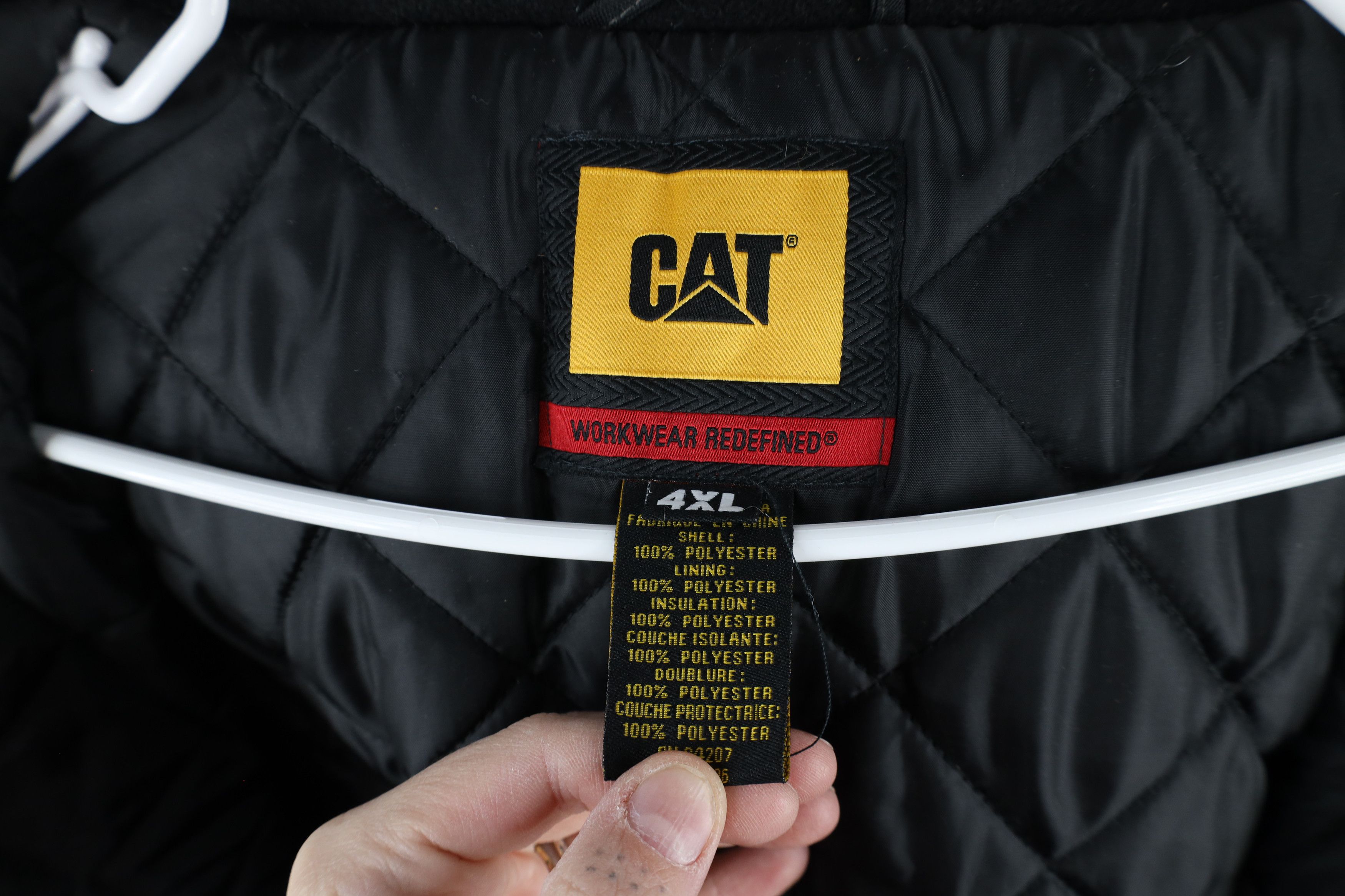 Caterpillar × Vintage Vintage Caterpillar Quilted Hooded Heavy Duty Jacket Black Size US XXL / EU 58 / 5 - 13 Thumbnail