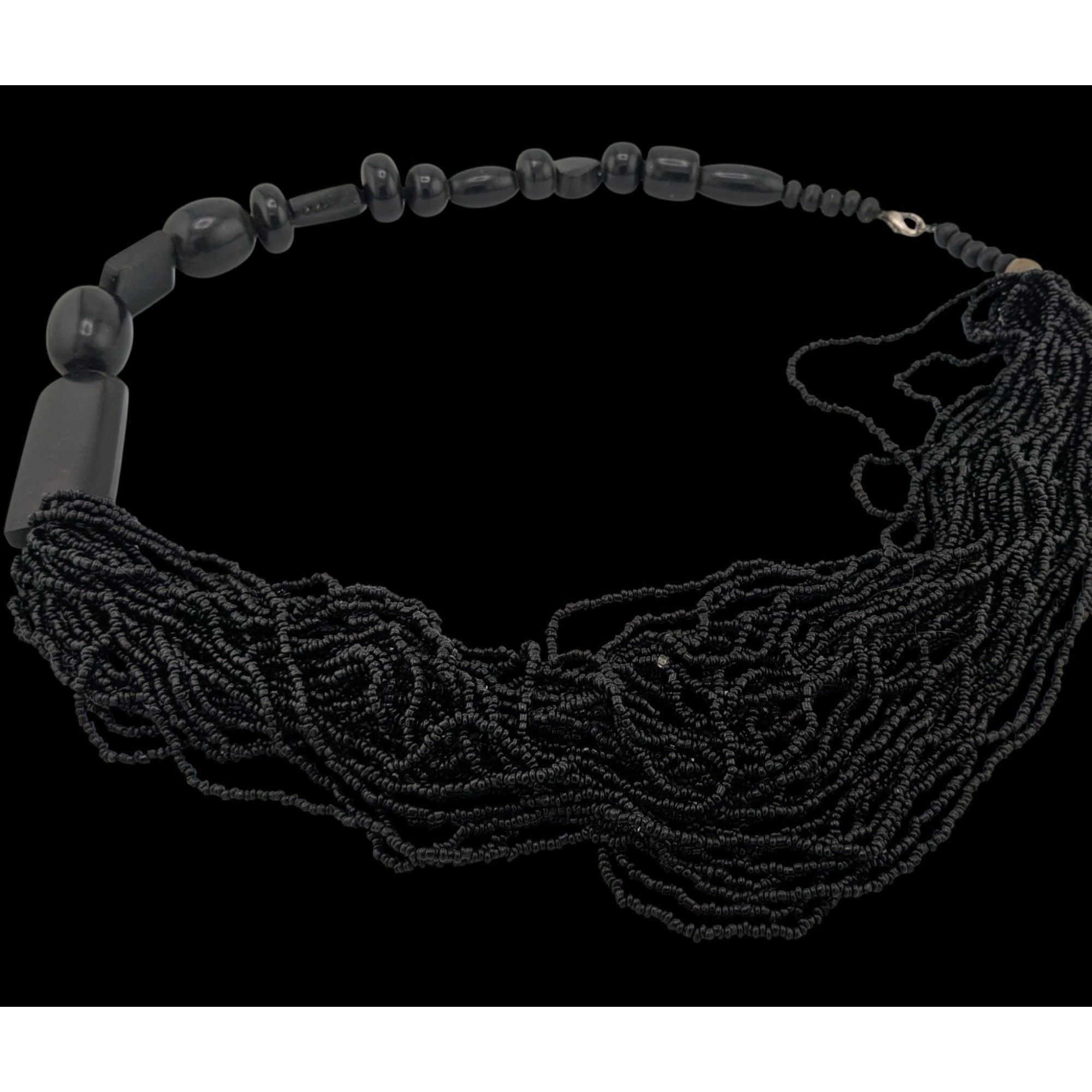 Other Vintage Gothic Asymmetrical Glass And Wood Statement Necklac Size ONE SIZE - 5 Thumbnail