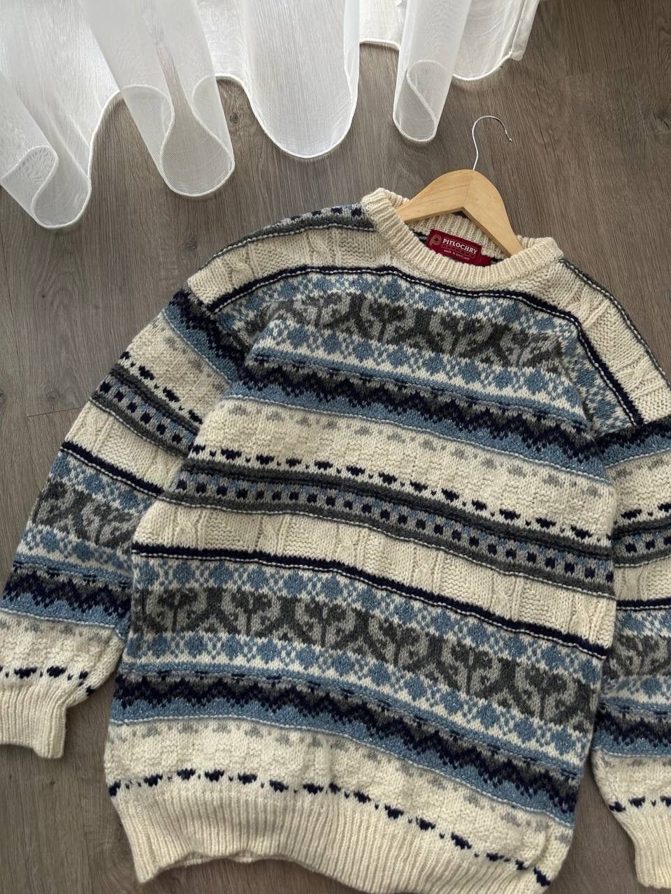 Vintage Vintage Pitlochry In Scotland Knit Wear Sky Blue Sweater Size US L / EU 52-54 / 3 - 9 Thumbnail