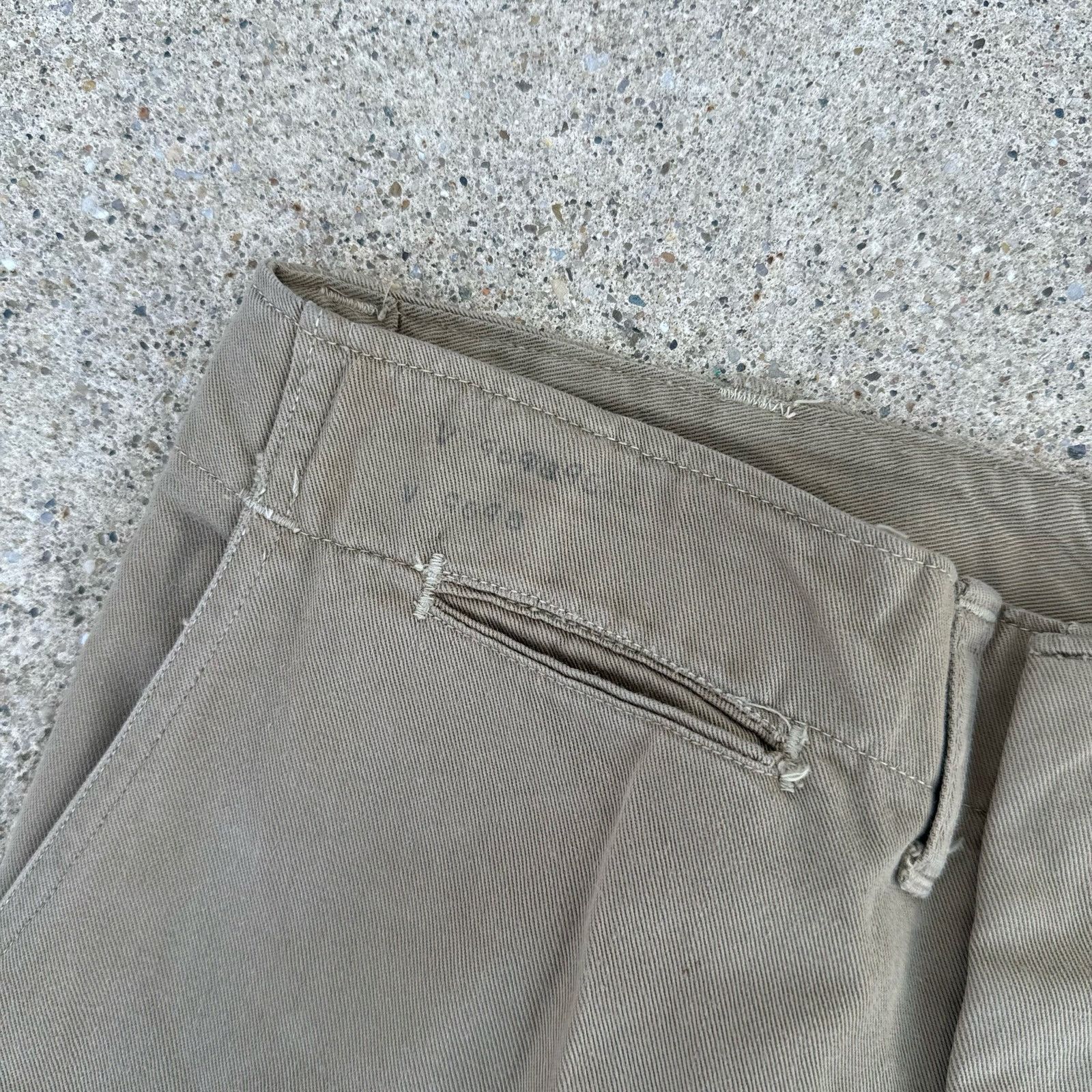 Vintage Original WWII US Army Khaki Trousers Size US 28 / EU 44 - 6 Thumbnail