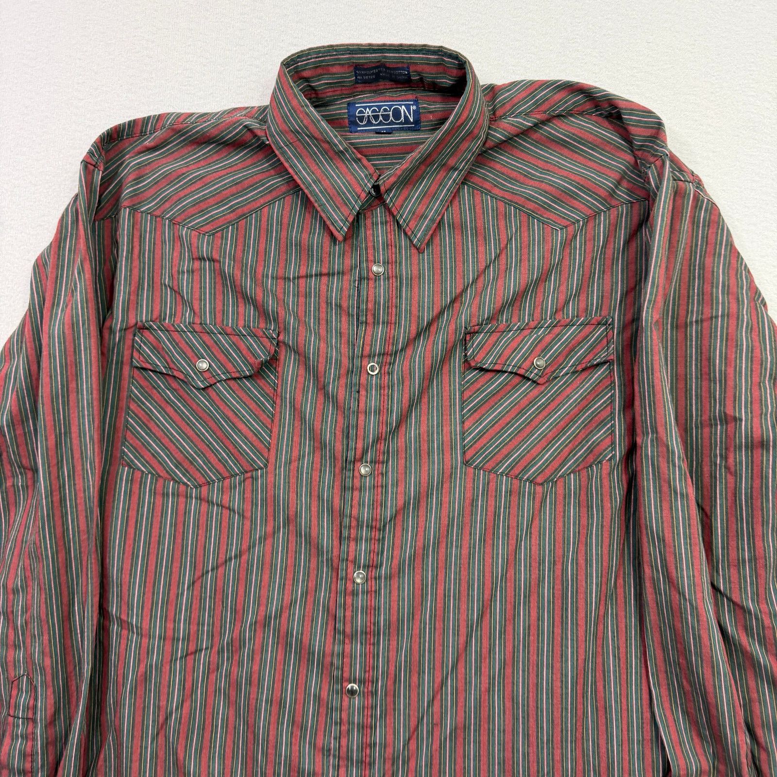 Vintage Vintage Sasson Pearl Snap Western Button Shirt Extra Large Size US XL / EU 56 / 4 - 2 Thumbnail