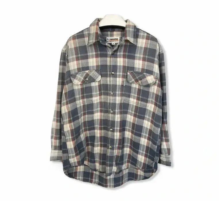 Flannel × Renoma Vintage Renoma Plaid Tartan Button Up Shirt Size US M / EU 48-50 / 2 - 1 Thumbnail