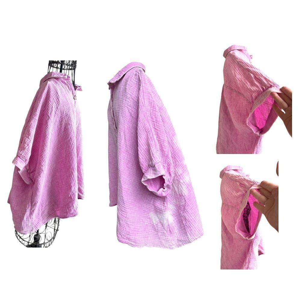 Other Zanana Hi Low Gauge Shirt Sz L XL Lilac Pink Distressed Butt Size XL / US 12-14 / IT 48-50 - 4 Thumbnail