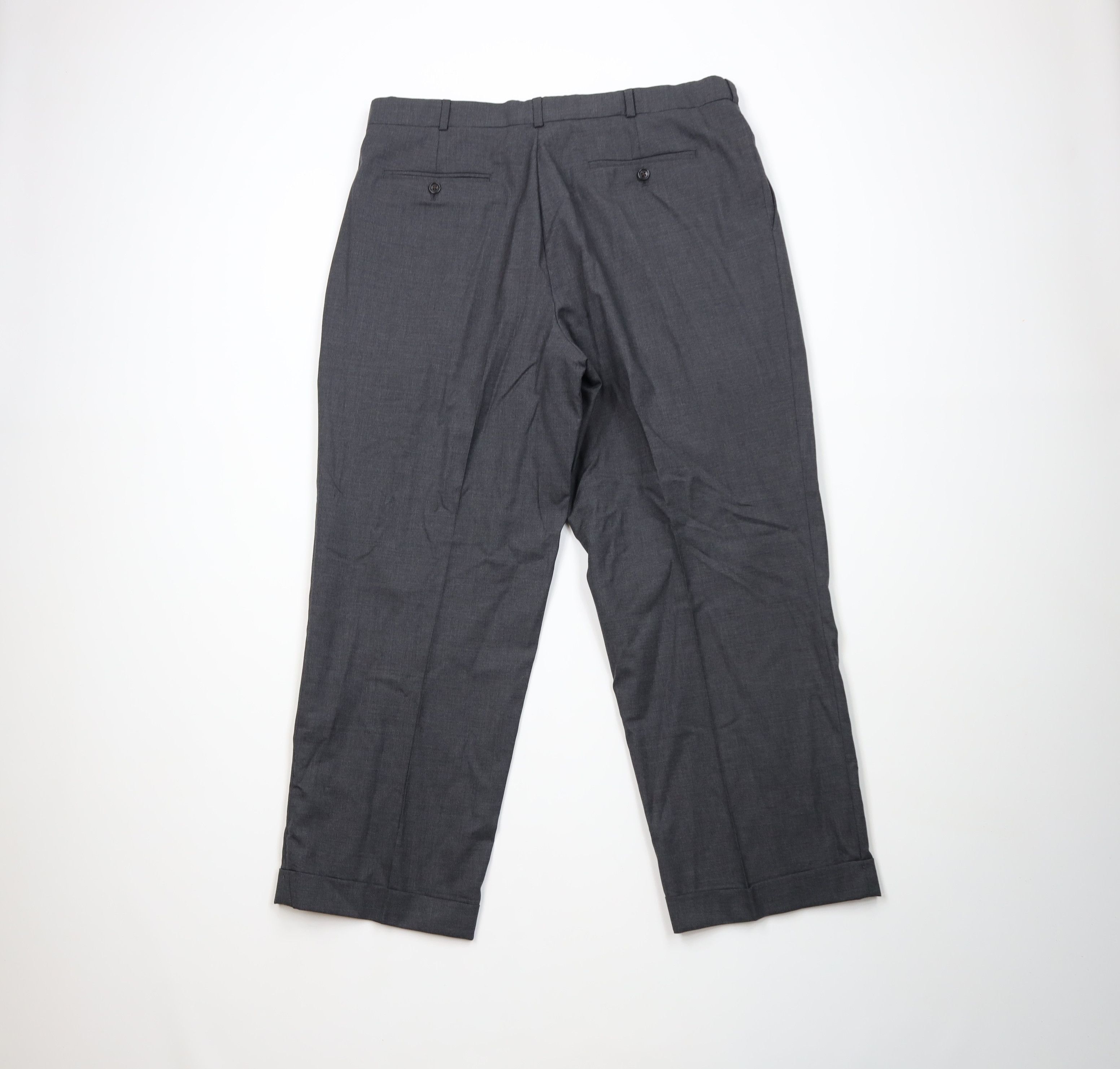 Lands' End Vintage 90s Lands End Cuffed Wide Leg Chino Pants Gray Size US 38 / EU 54 - 8 Thumbnail