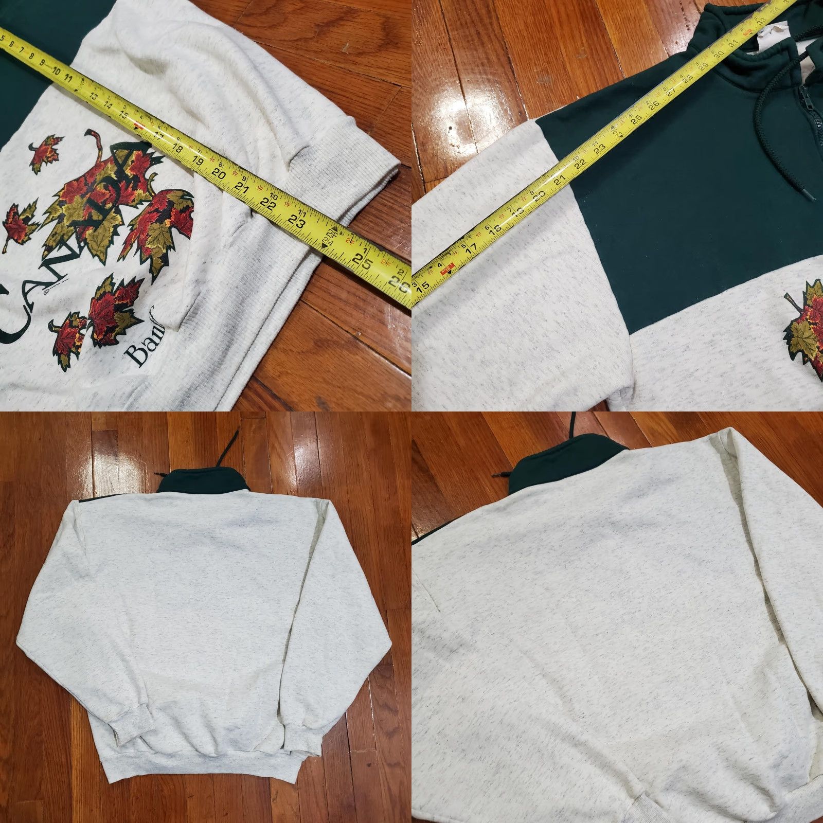 Vintage VINTAGE Cityscape Canada Sweater Mens M Pullover 1/4 Zip Graphic Print Banff Maple Leaf 90s Size US M / EU 48-50 / 2 - 8 Thumbnail