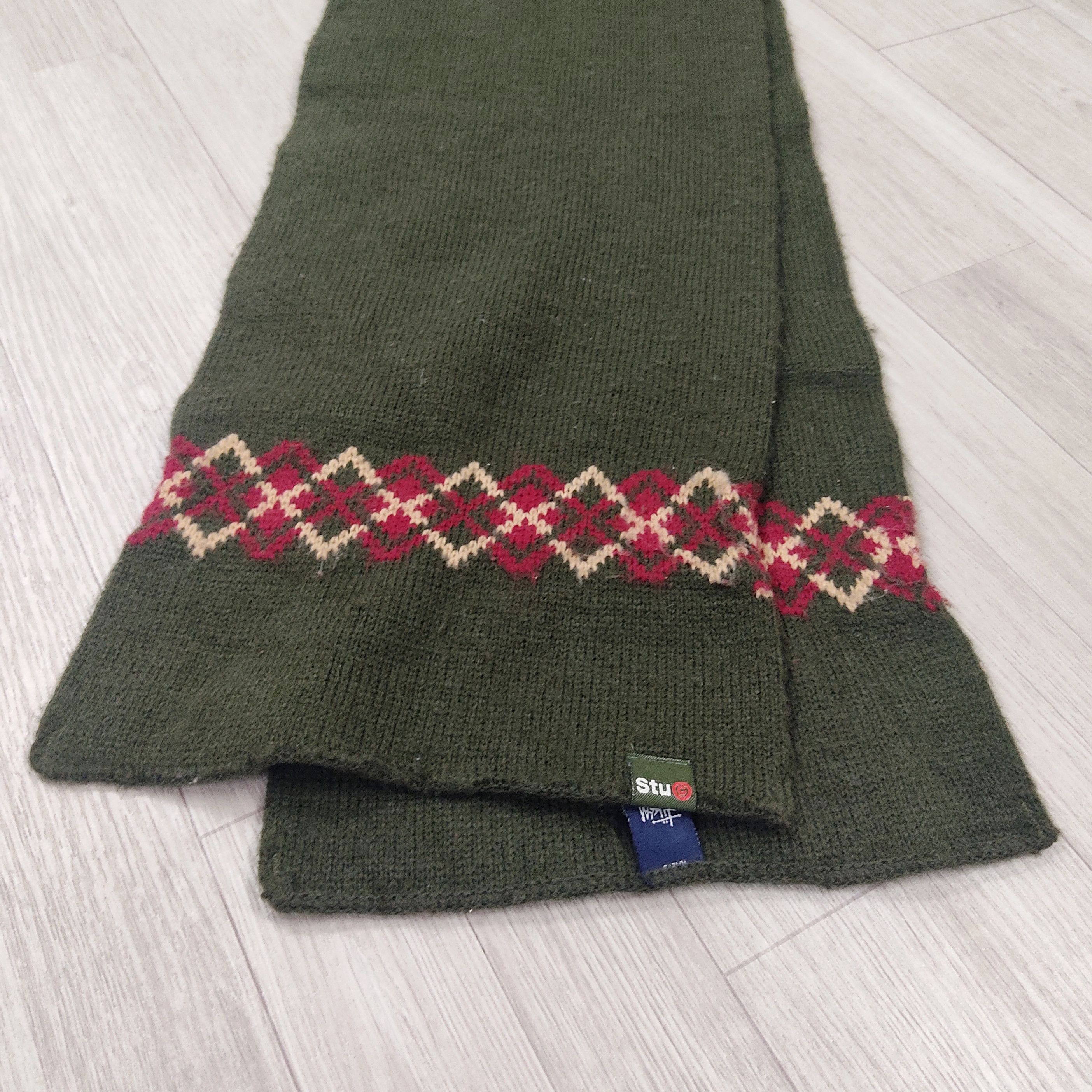 Stussy Vintage Stussy Stu© Knit Wool Muffler Scarf - Made in USA Size ONE SIZE - 4 Thumbnail