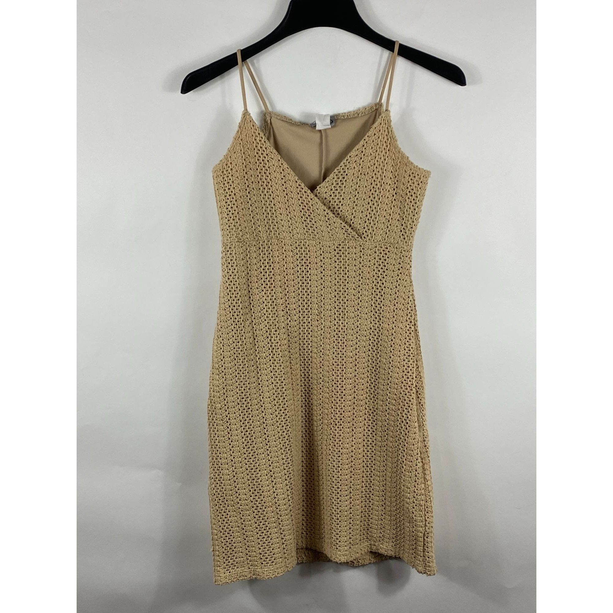 Other × Vintage Vintage Rave Crochet A-Line Dress Tan Size Small Women's Mad Size S / US 4 / IT 40 - 1 Thumbnail