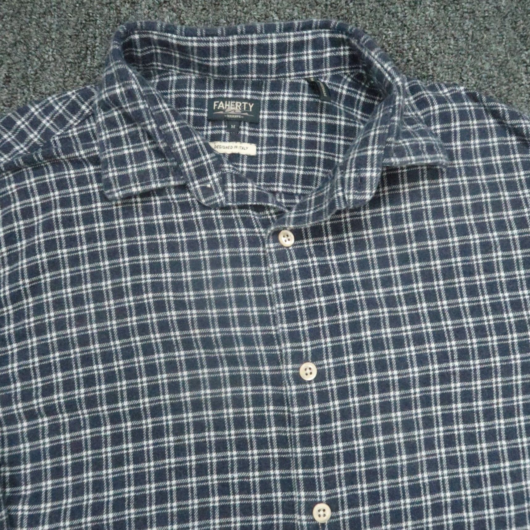 Faherty Faherty Shirt Mens Medium Blue Plaid Reserve Flannel Long Sleeve Button Up Size US M / EU 48-50 / 2 - 2 Thumbnail