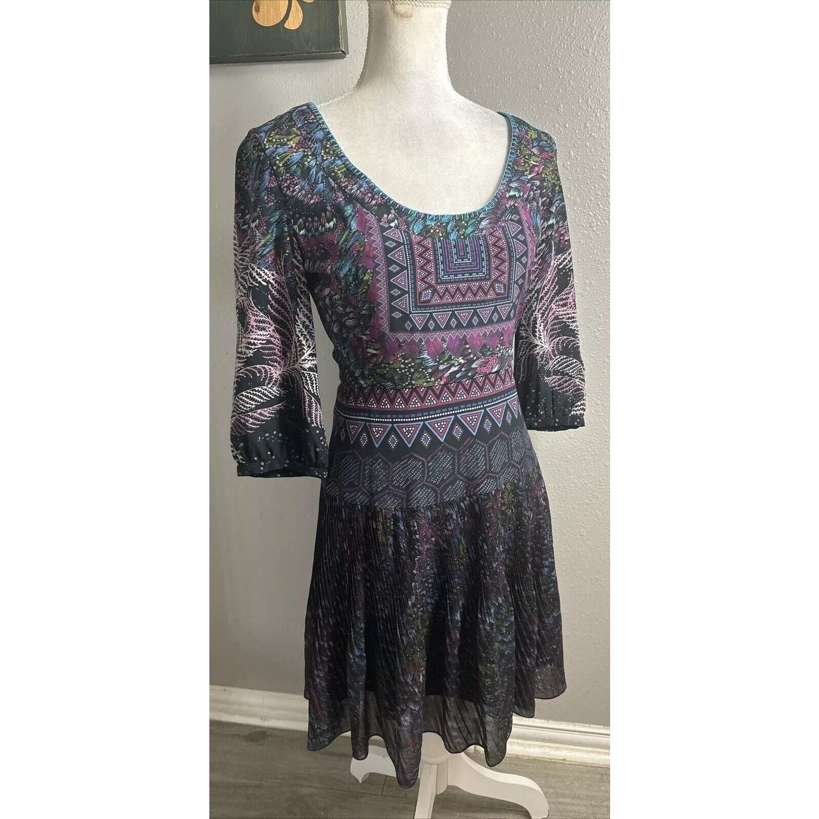Other Saloni Multicolor 100% Silk Dress Size 4 Size S / US 4 / IT 40 - 4 Thumbnail