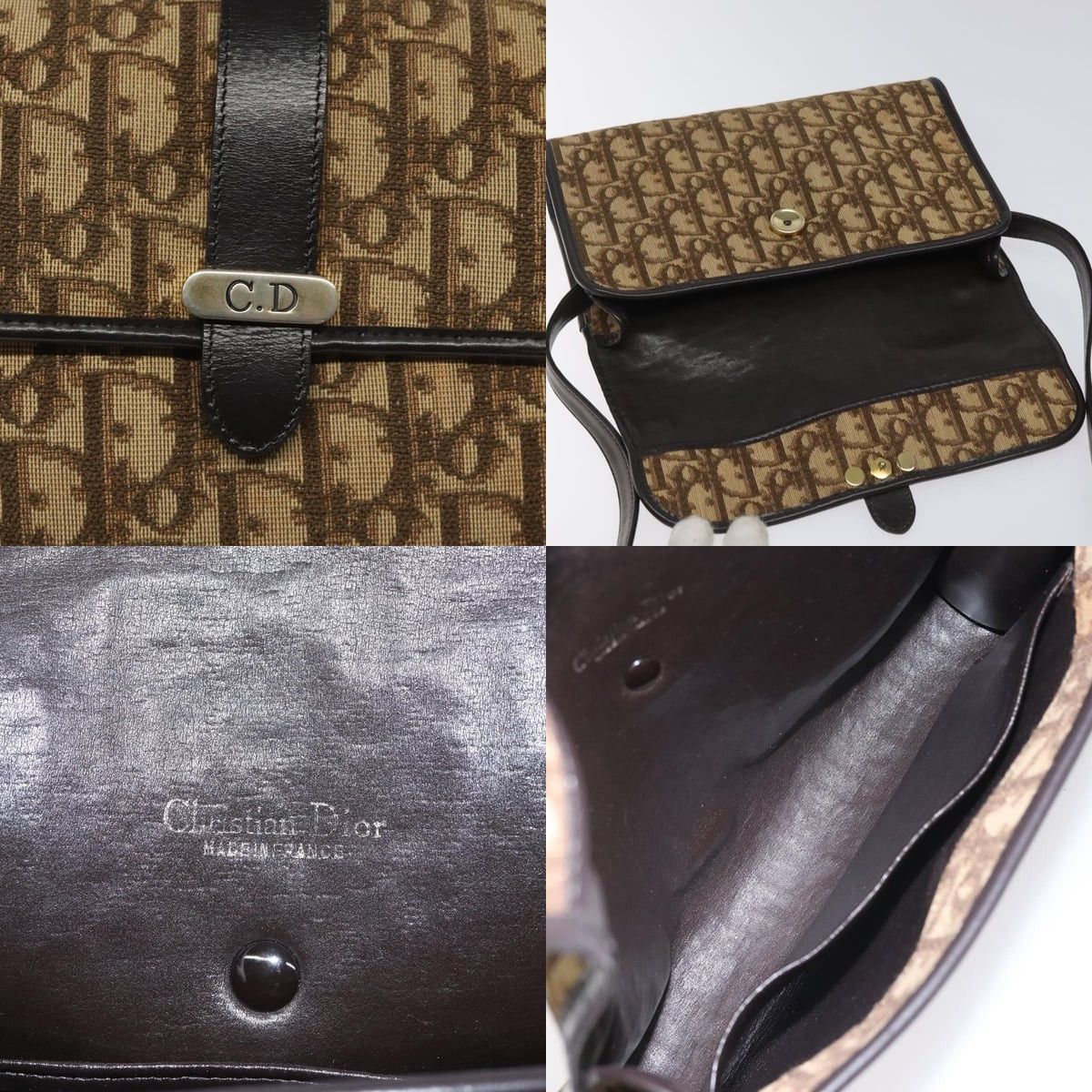 Dior DIOR Trotter Canvas Shoulder Bag Brown Size ONE SIZE - 11 Thumbnail