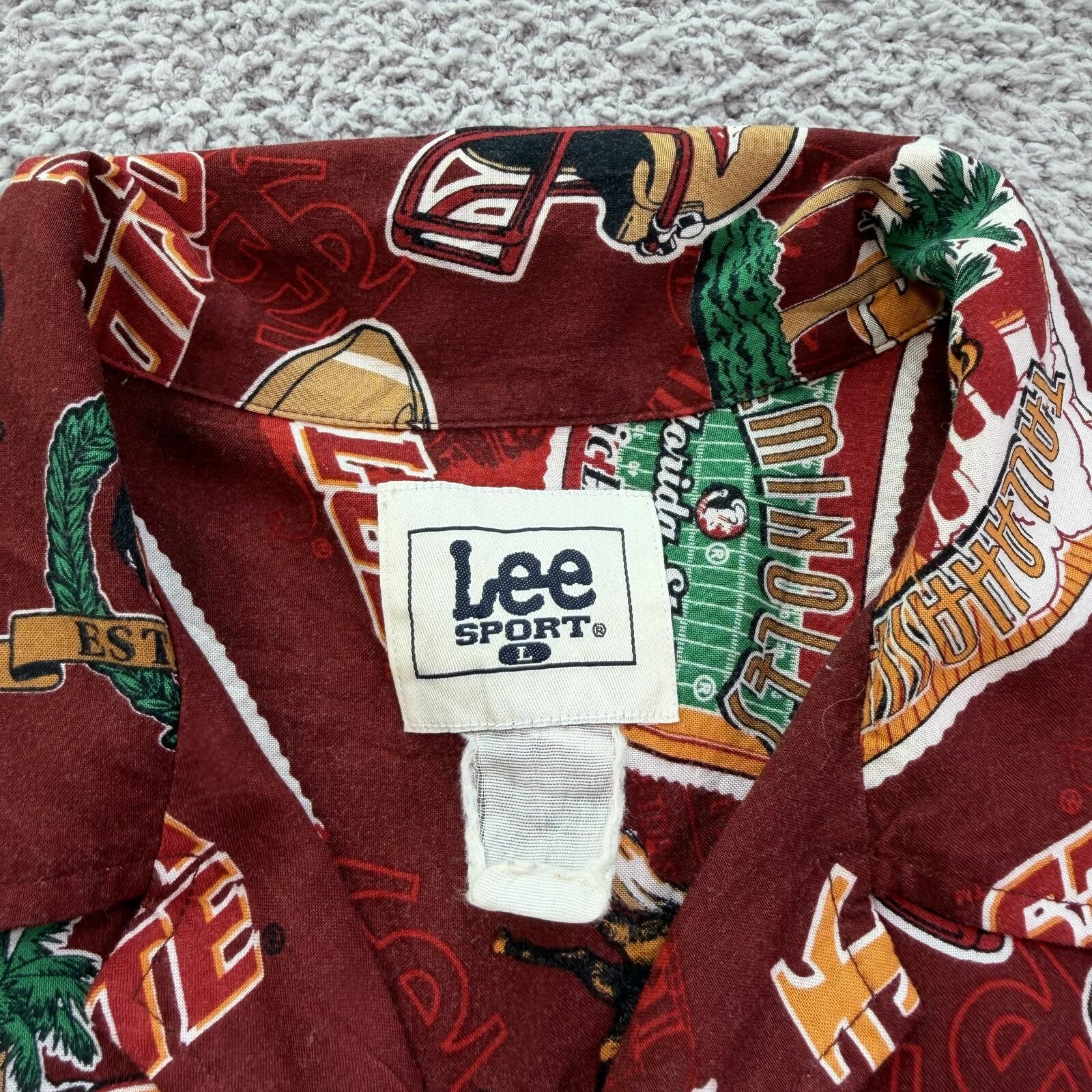 Lee Vintage Y2K Florida State AOP Shirt Lee Sport Button Up Size US L / EU 52-54 / 3 - 4 Thumbnail