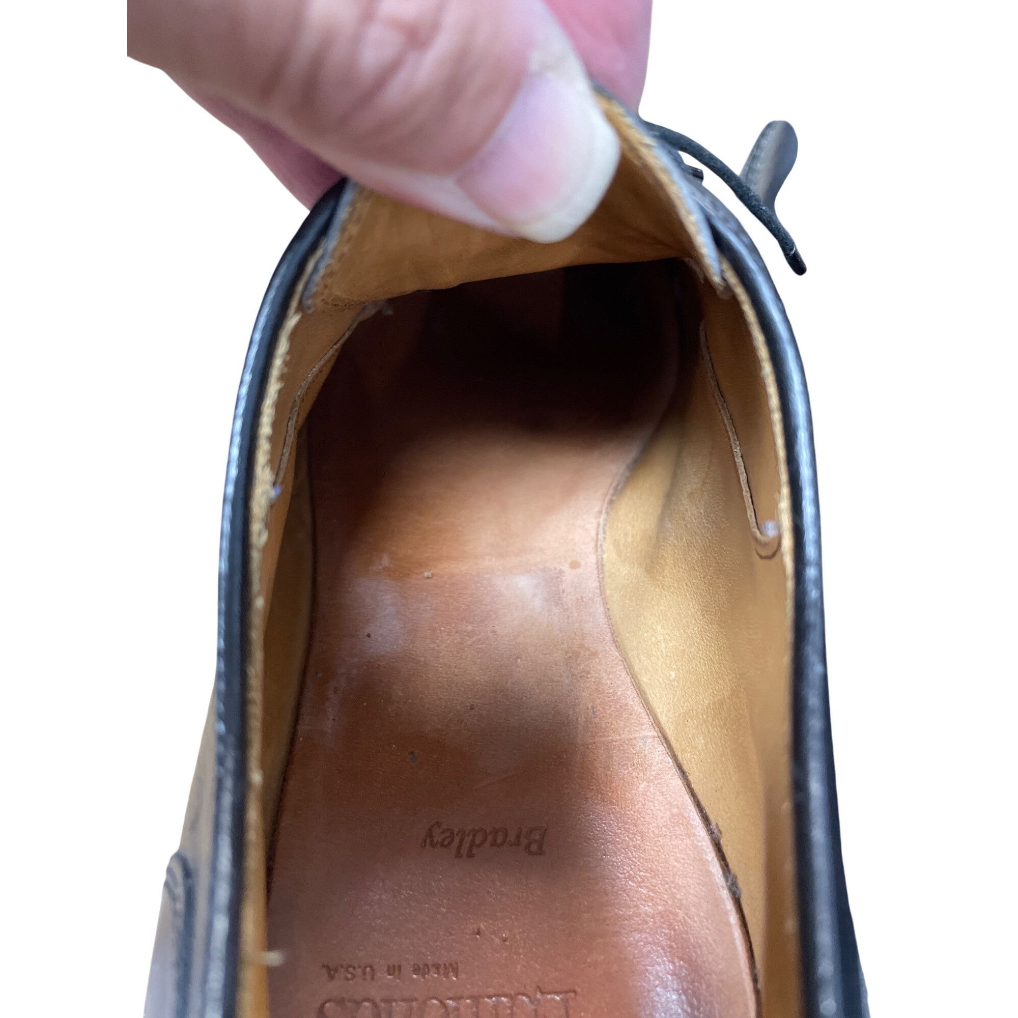 Allen Edmonds Allen Edmonds Bradley Mens Black Leather Split Toe Derby Sho Size US 12 / EU 45 - 8 Thumbnail