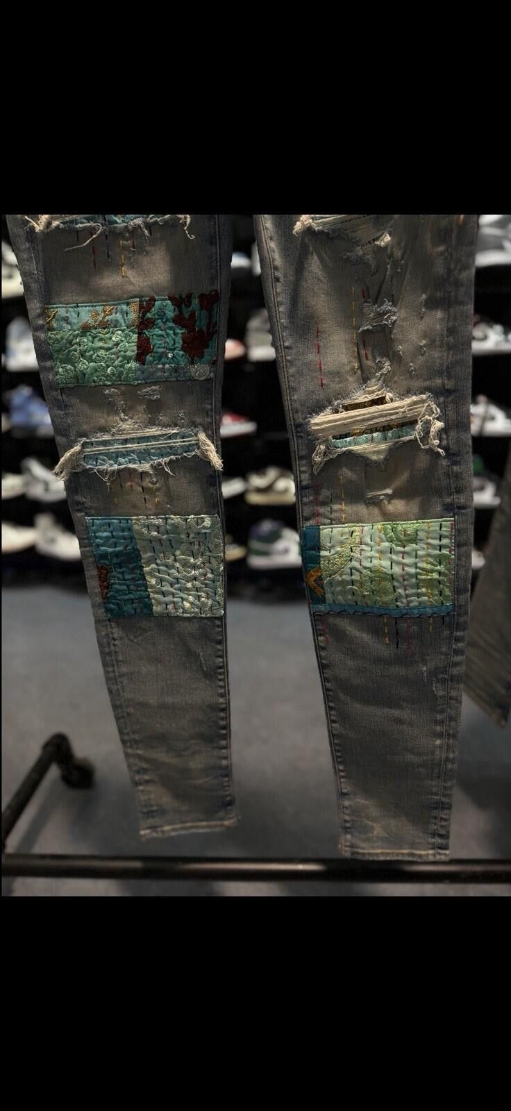 Amiri Size 33 - Amiri Blue Pants Patch Jeans 100% Authentic Size US 33 - 8 Thumbnail