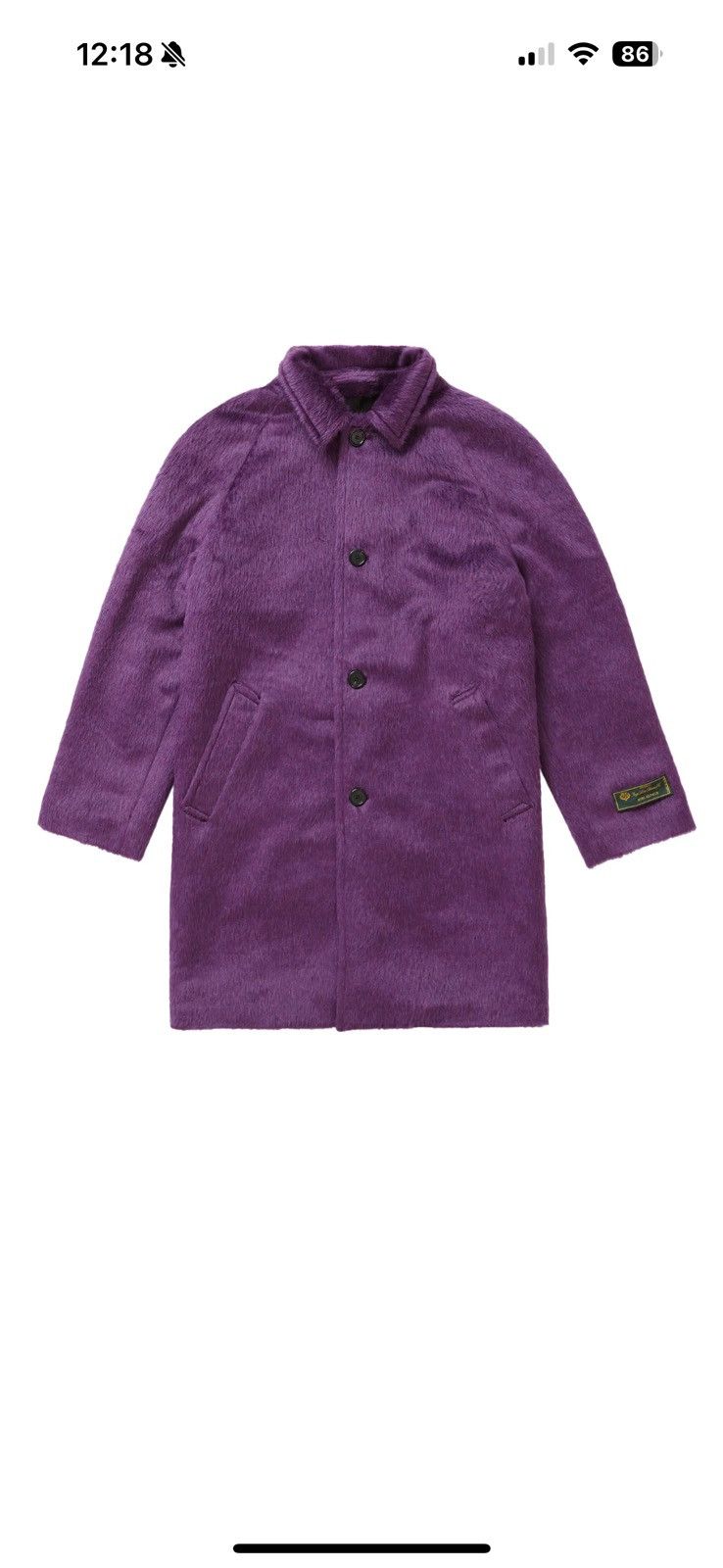 Loro Piana × Supreme Supreme Alpaca Overcoat Purple Size US L / EU 52-54 / 3 - 1 Thumbnail