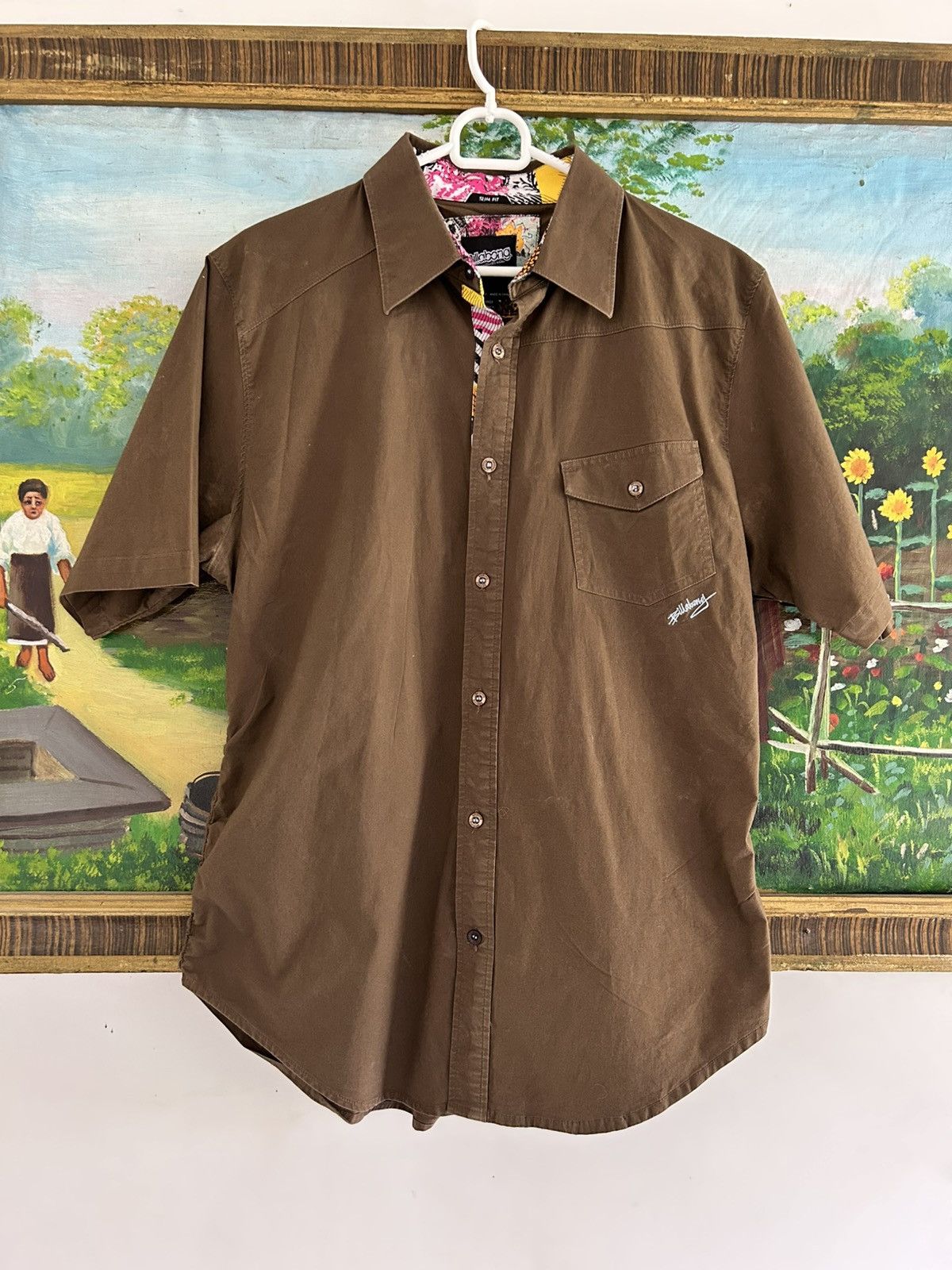 Billabong Billabong Men’s Slim Fit Shirt Brown Short Sleeve Size US L / EU 52-54 / 3 - 1 Thumbnail