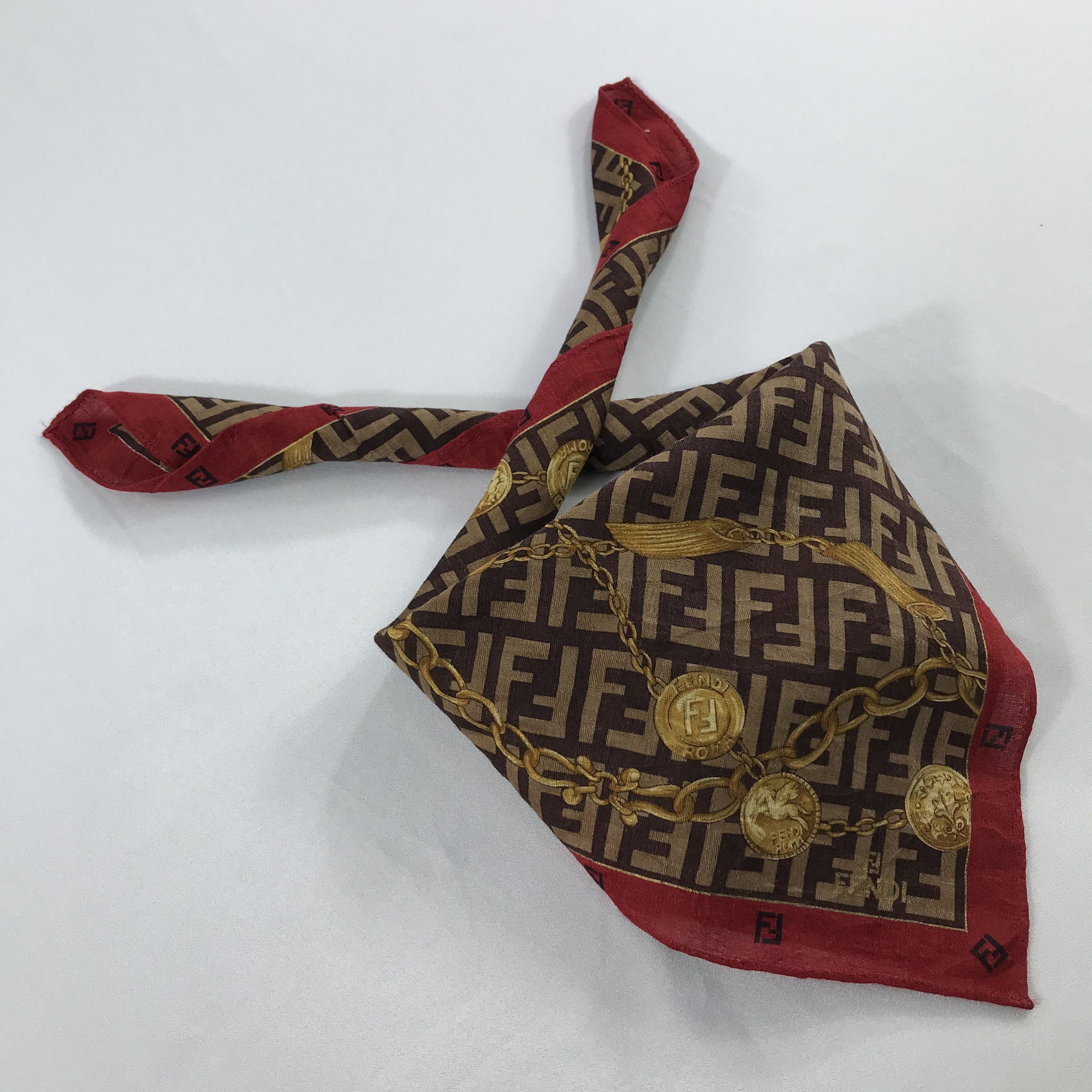 Vintage Vintage Fendi Bandana / Handkerchief / Neckerchief -S2491 Size ONE SIZE - 4 Thumbnail