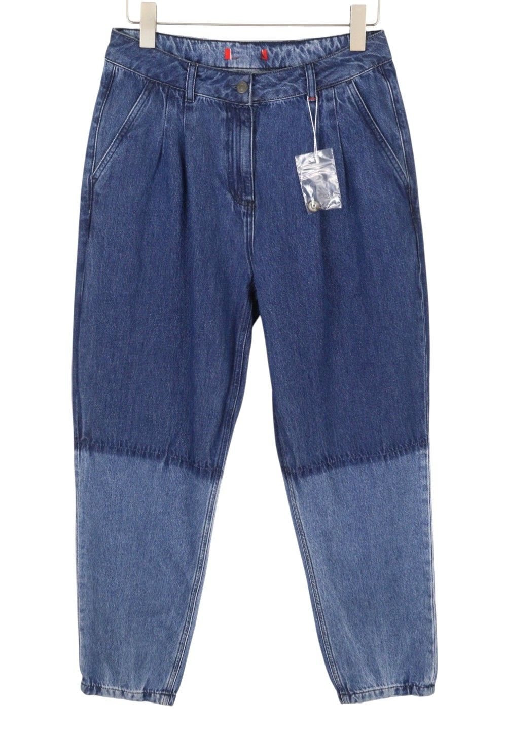 MAX&Co. W29 Blue Faded Pleated Straight Loose High Waist 88907 Size 29" - 2 Thumbnail
