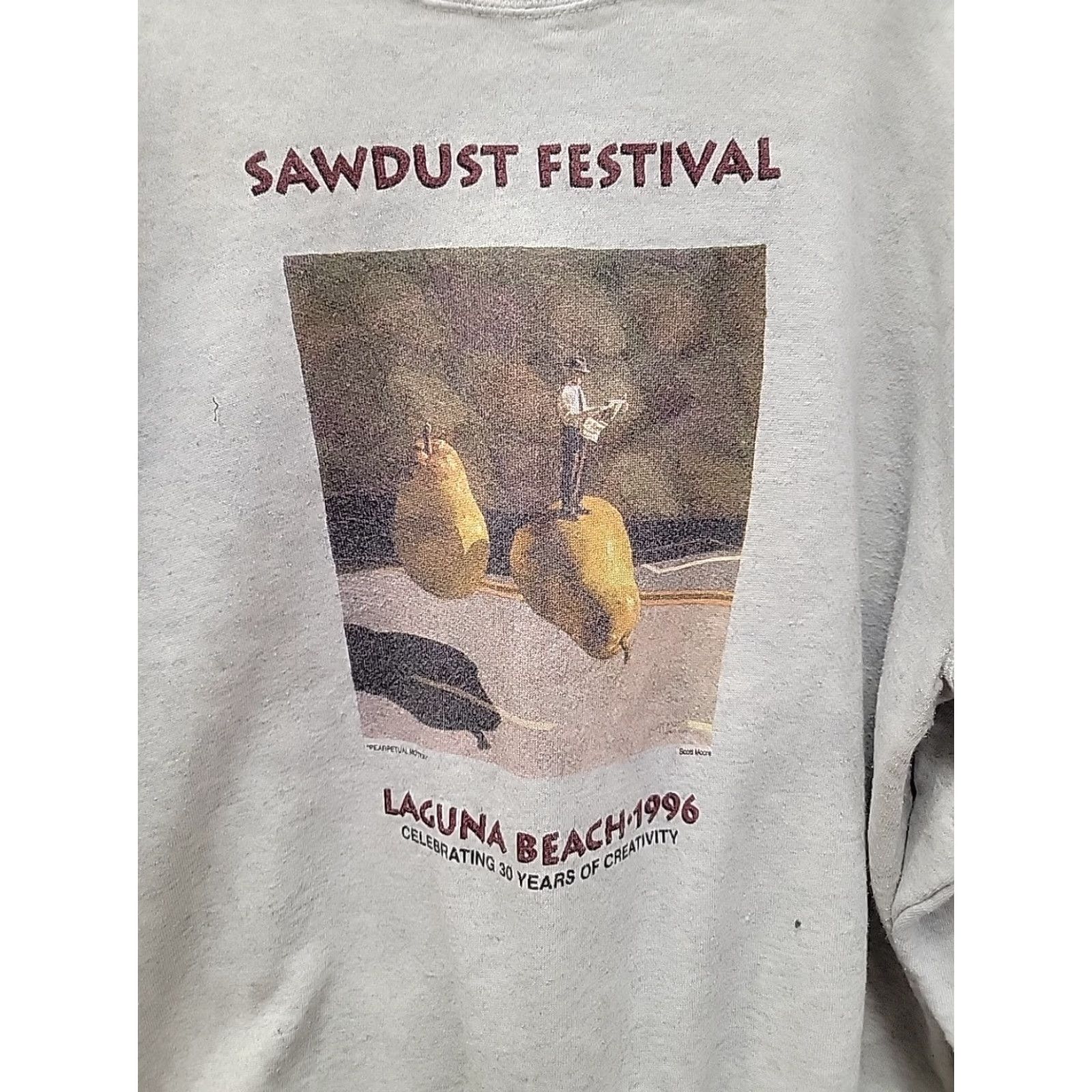 Hanes VINTAGE Sawdust Festival Art Sweatshirt Mens XL Gray Laguna Beach 1996 Hanes Sweatshirt 90s Grunge Size US XL / EU 56 / 4 - 2 Thumbnail