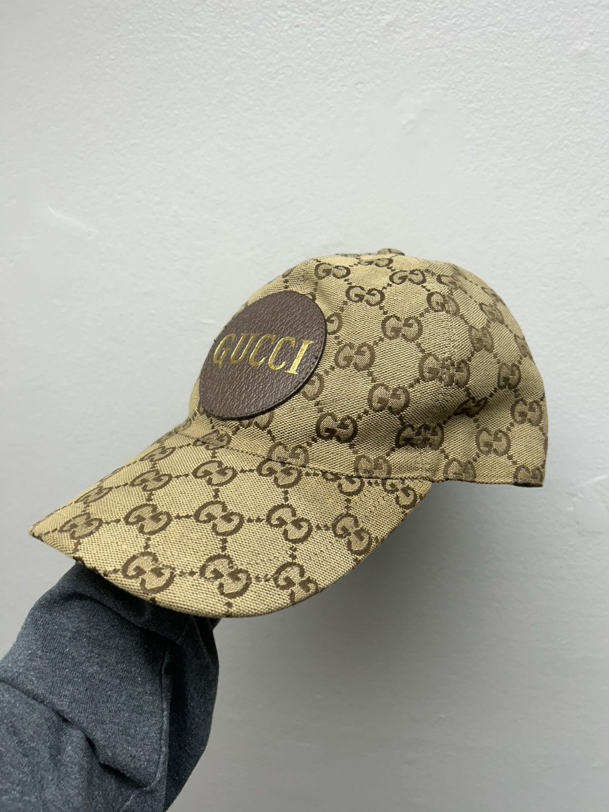 Gucci Gucci GG Monogram Baseball Cap with Leather Patch Size ONE SIZE - 3 Thumbnail
