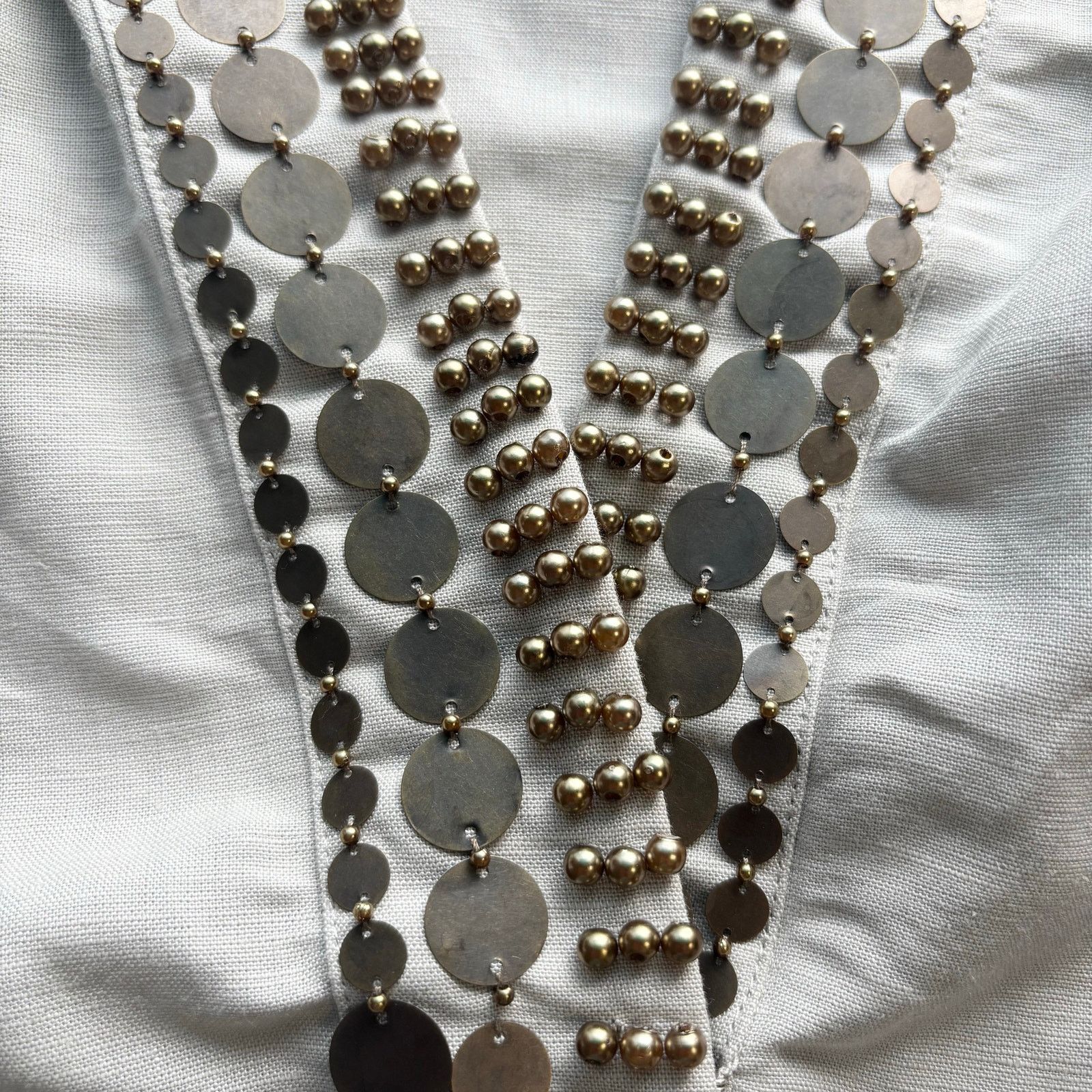 Other New York & Company Gray Linen Blend Shift Dress Beaded XL Size XL / US 12-14 / IT 48-50 - 8 Thumbnail