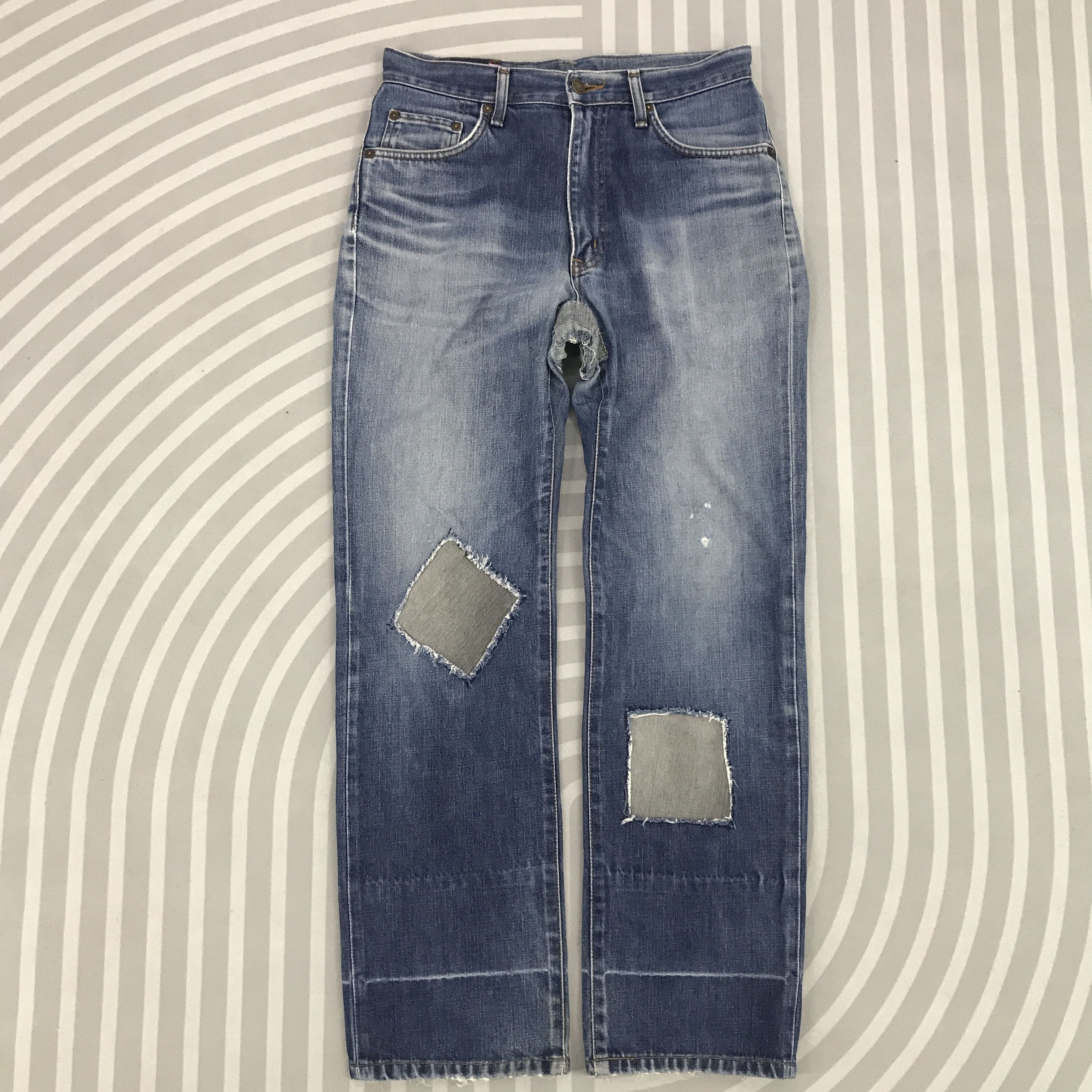 Edwin × Japanese Brand × Vintage Vintage Edwin 503 Regular Patchwork style Jeans Size US 28 / EU 44 - 2 Thumbnail