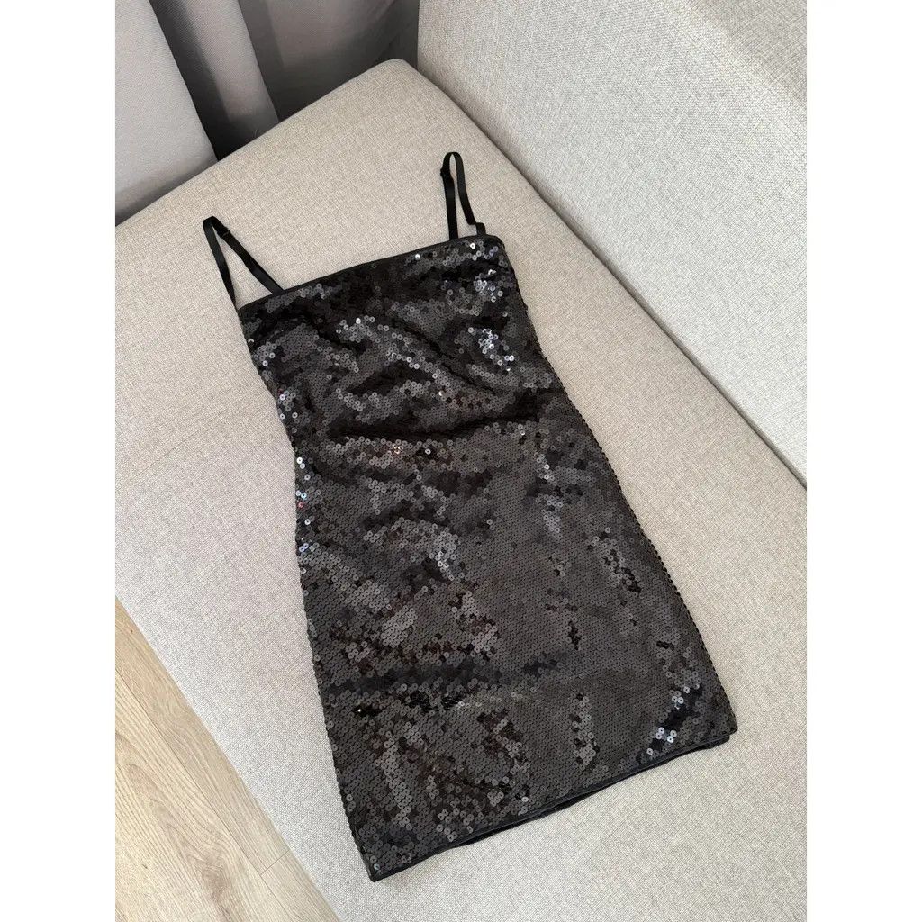 Dolce & Gabbana D&G Black Sequin Bra Strap Satin Trim Bodycon Dress IT40 Size S / US 4 / IT 40 - 3 Thumbnail