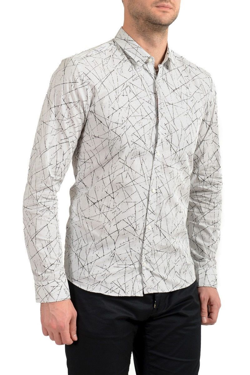Hugo Boss 🇮🇹 Hugo Boss Extra Slim Fit Luxury Button Shirt Abstract Art Size US M / EU 48-50 / 2 - 3 Thumbnail