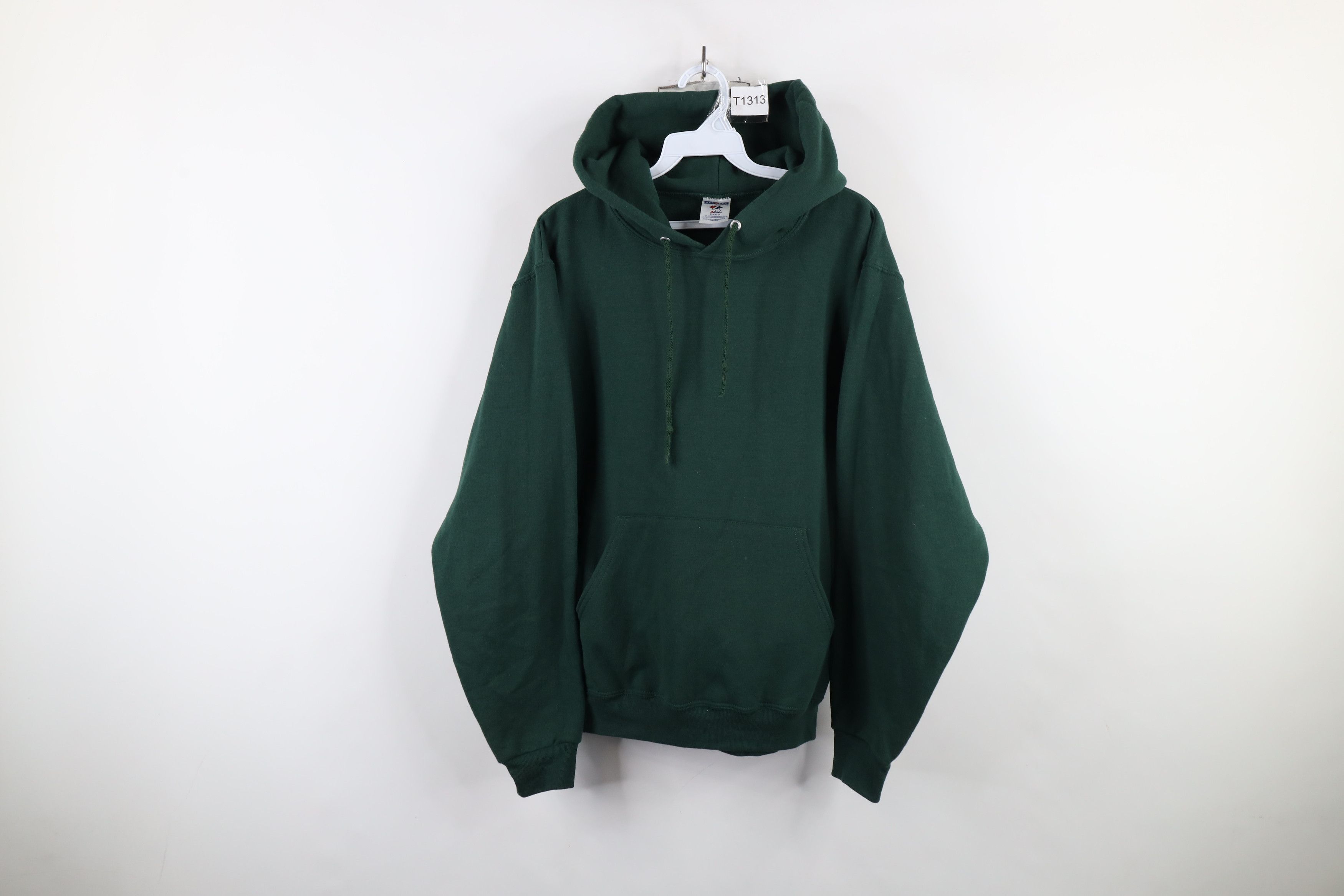 Vintage Vintage 90s Streetwear Blank Hoodie Sweatshirt Hunter Green Size US S / EU 44-46 / 1 - 1 Thumbnail