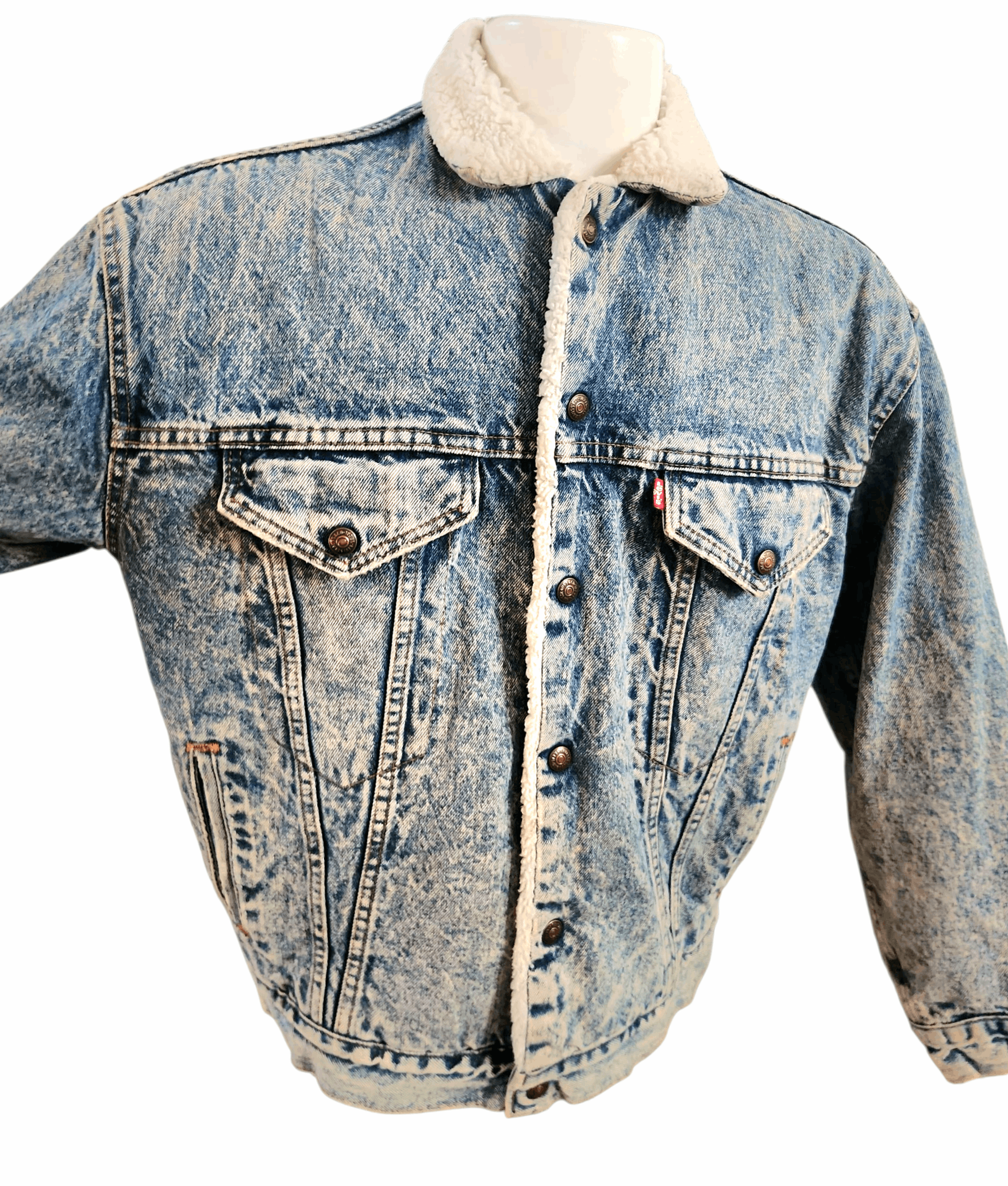 Levi's Levi's True Vintage Acid Wash Denim Trucker Jacket XL Sherpa Size US XL / EU 56 / 4 - 3 Thumbnail