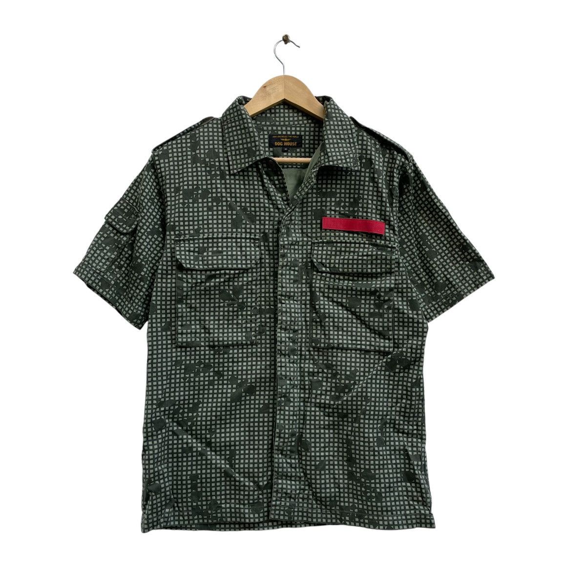 Vintage Japanese Brand Dog House Military Shirt Button Up